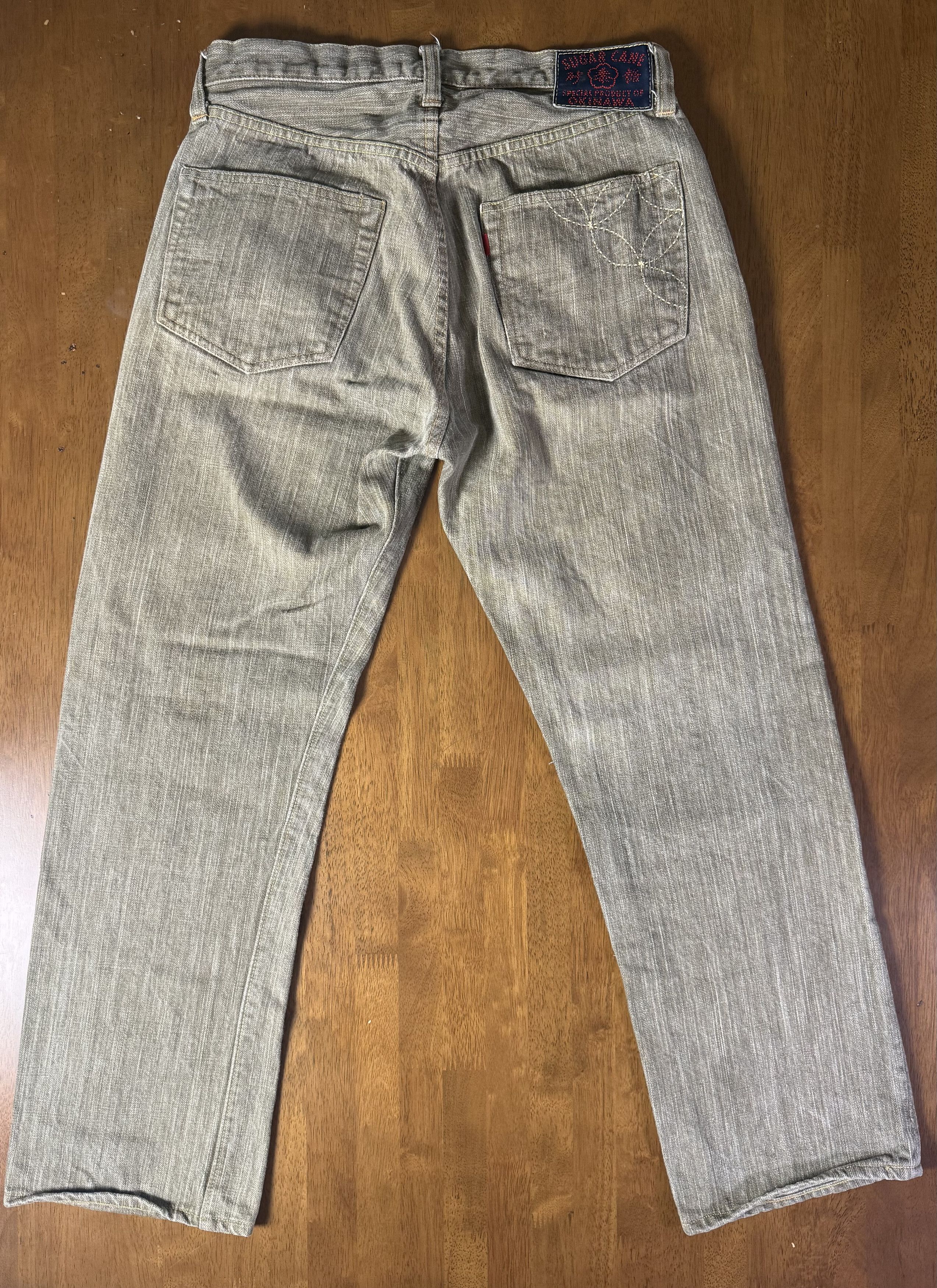 Sugar Cane Rare Sugar Cane Okinawa Kakishibu Dye - Grey/Green Selvedge Size US 30 / EU 46 - 2 Thumbnail