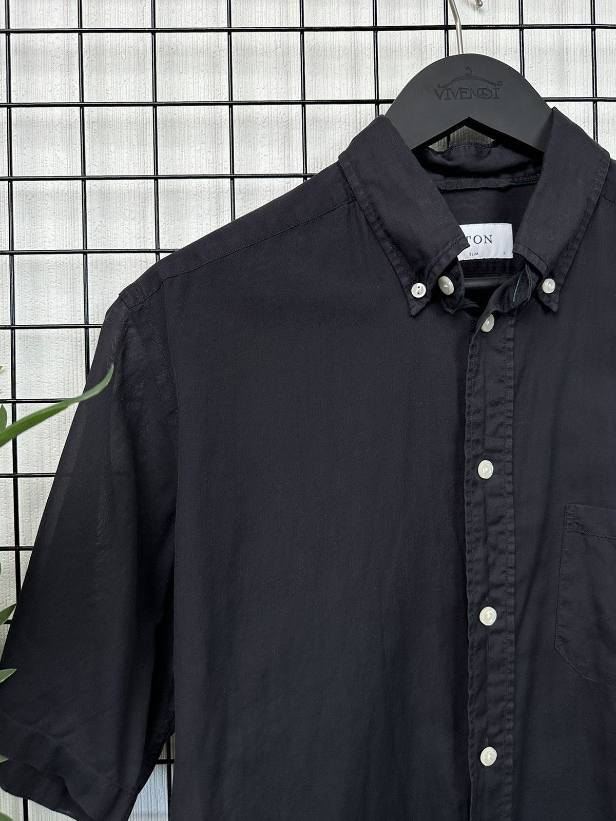 Eton Eton Ultra Light Button Up short Sleeve Shirt Men L black Size US L / EU 52-54 / 3 - 6 Thumbnail