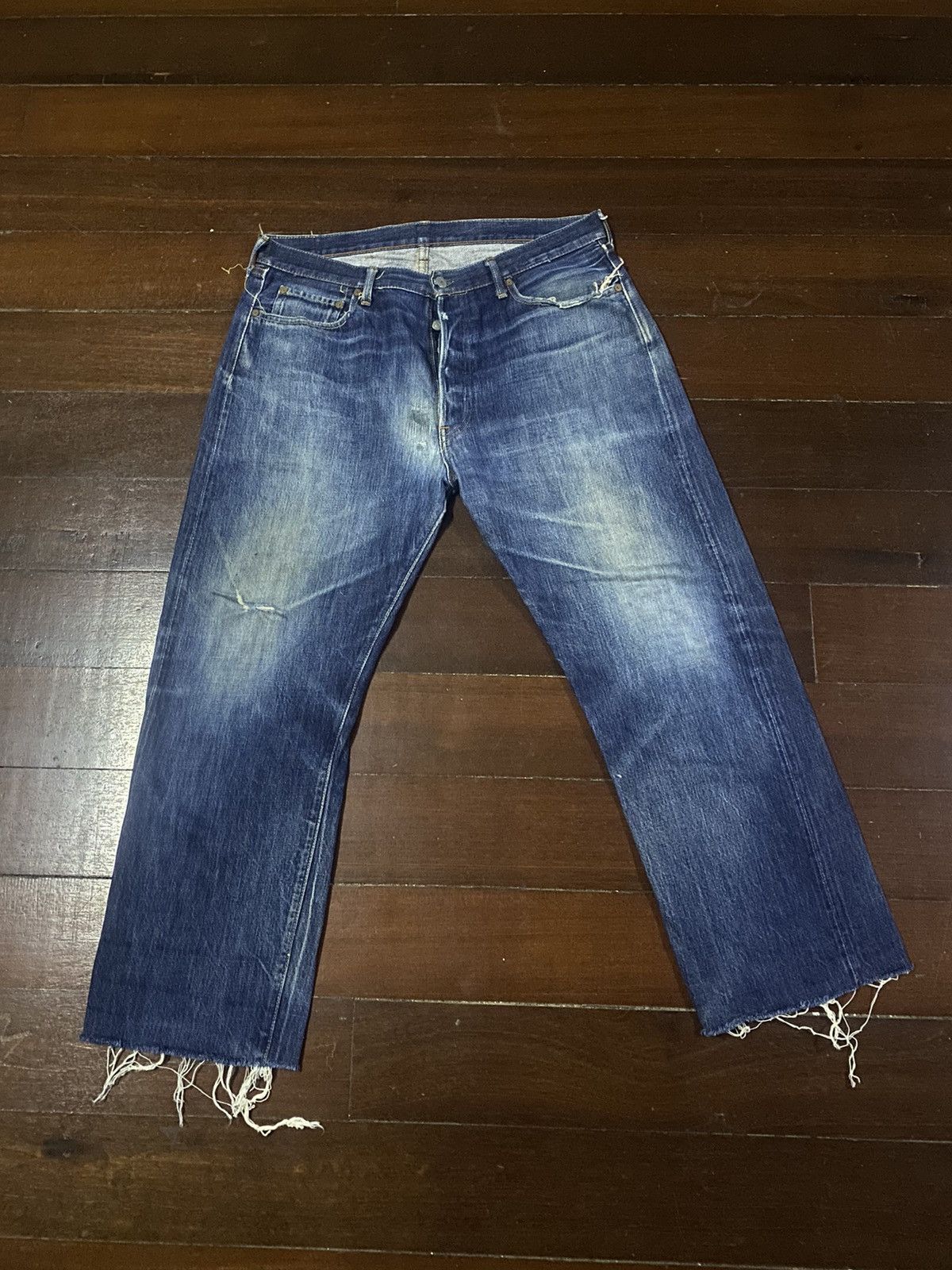Orslow FIRE🔥 Vintage fullcount distressed wide leg selvedge denim Size US 36 / EU 52 - 1 Thumbnail