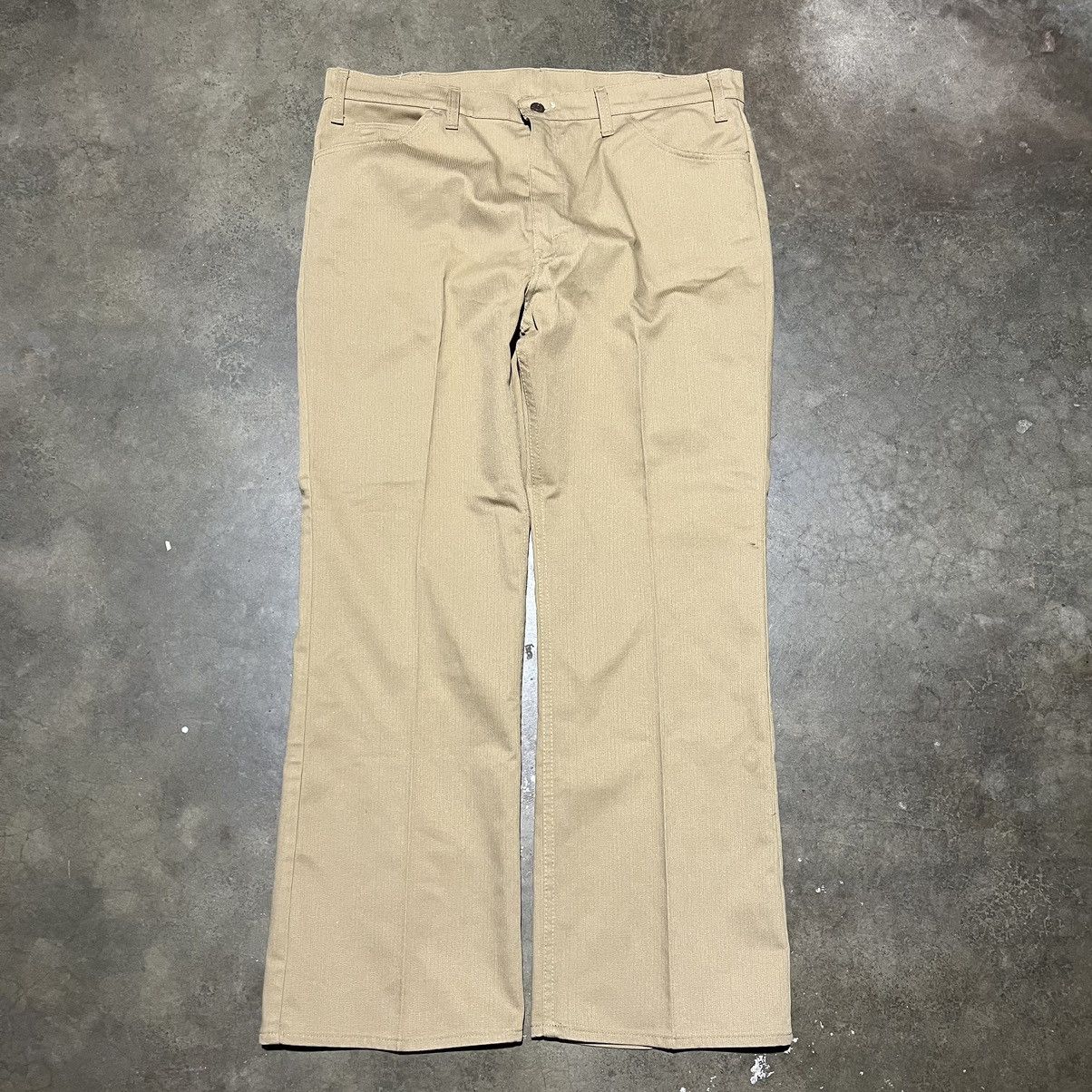 Levi's × Vintage Vintage 70s Levi’s 517 Tan Sta-Prest Flared Pants 38x30 Size US 38 / EU 54 - 1 Thumbnail