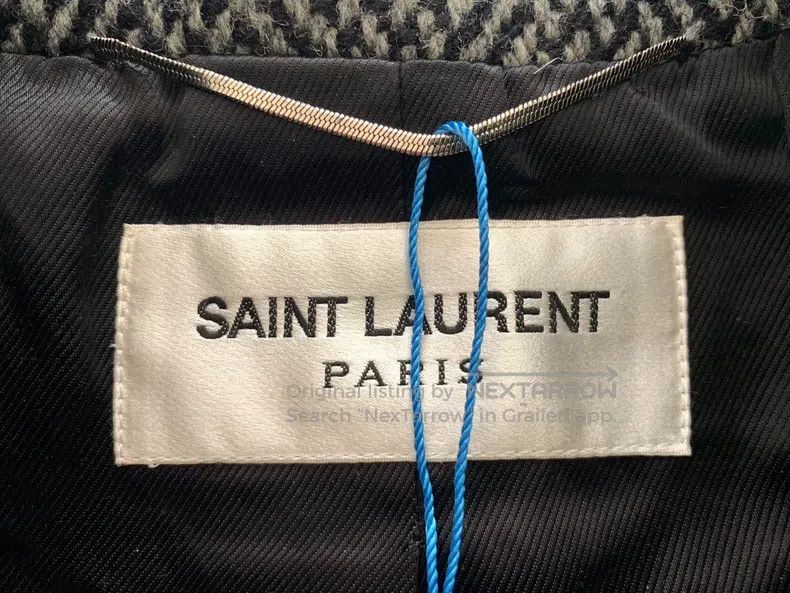 Saint Laurent Paris Saint Laurent Paris Grey double-layer herringbone coat Size US M / EU 48-50 / 2 - 3 Thumbnail