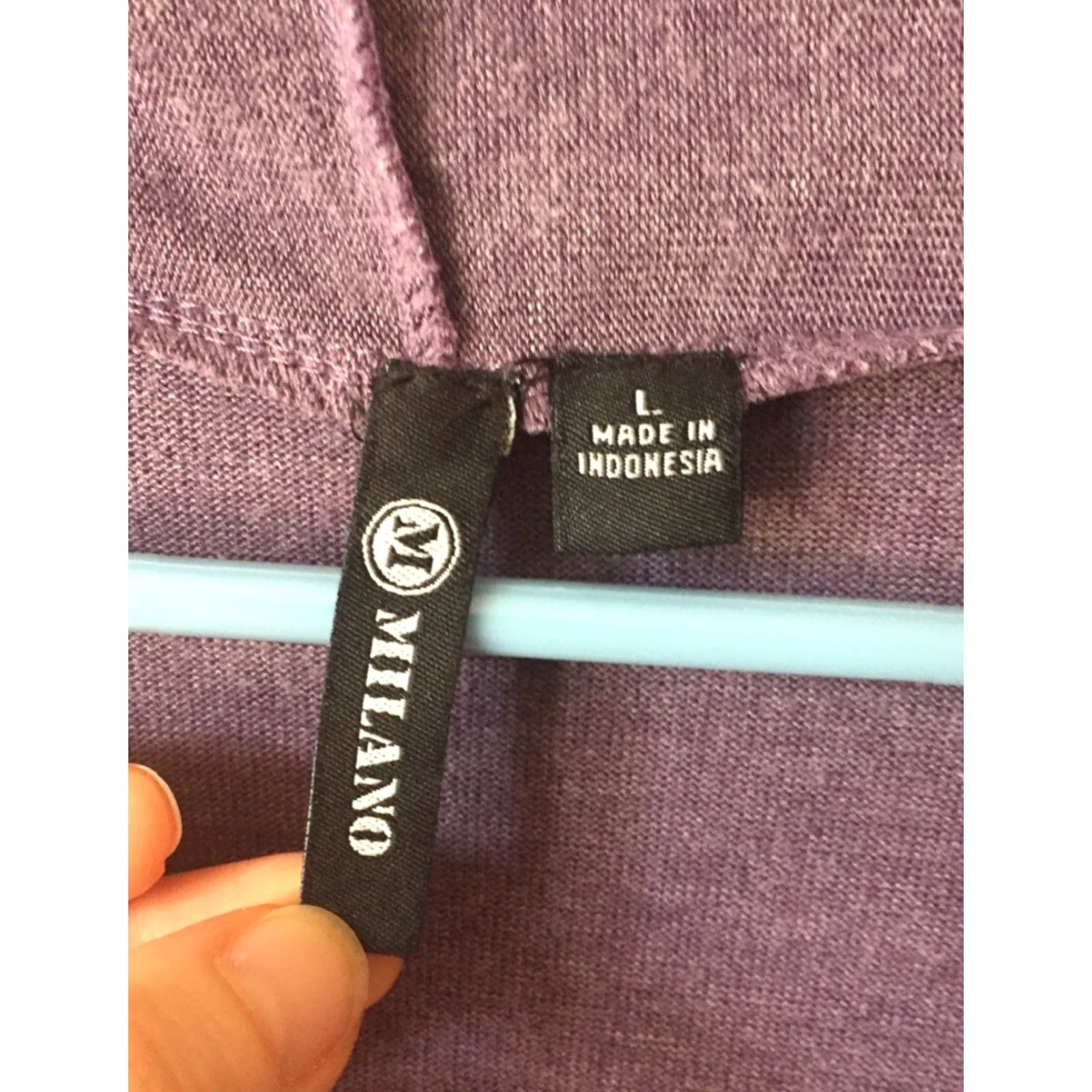 Vintage Milano Womens Open Front Purple Duster Shrug Size L Long Sleeve Stretch Knit Size L / US 10 / IT 46 - 2 Thumbnail
