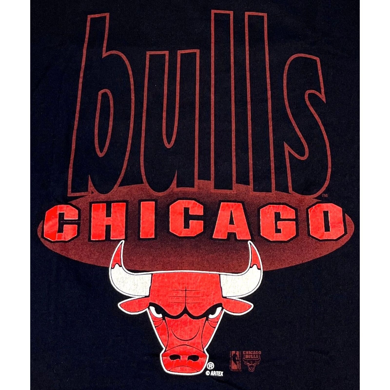 Vintage Artex Sportswear Men’s Vintage 90s Chicago Bulls T-Shirt Shirt Small Black 100% Cotton 1990s Sports Mens Size US S / EU 44-46 / 1 - 4 Thumbnail