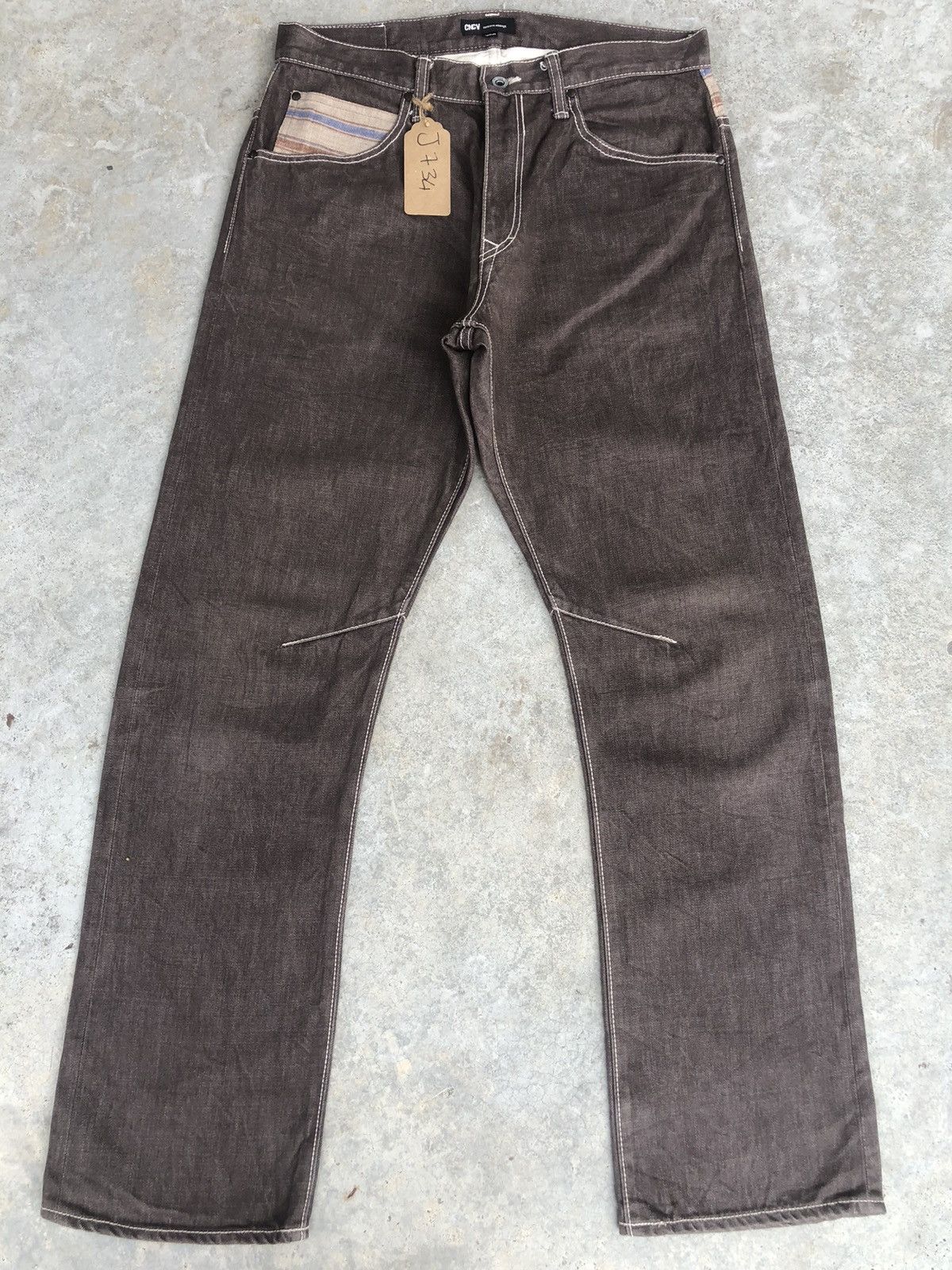 Japanese Brand Japanese Concave attempt Distressed Single Pocket Navajo Size US 33 - 2 Thumbnail