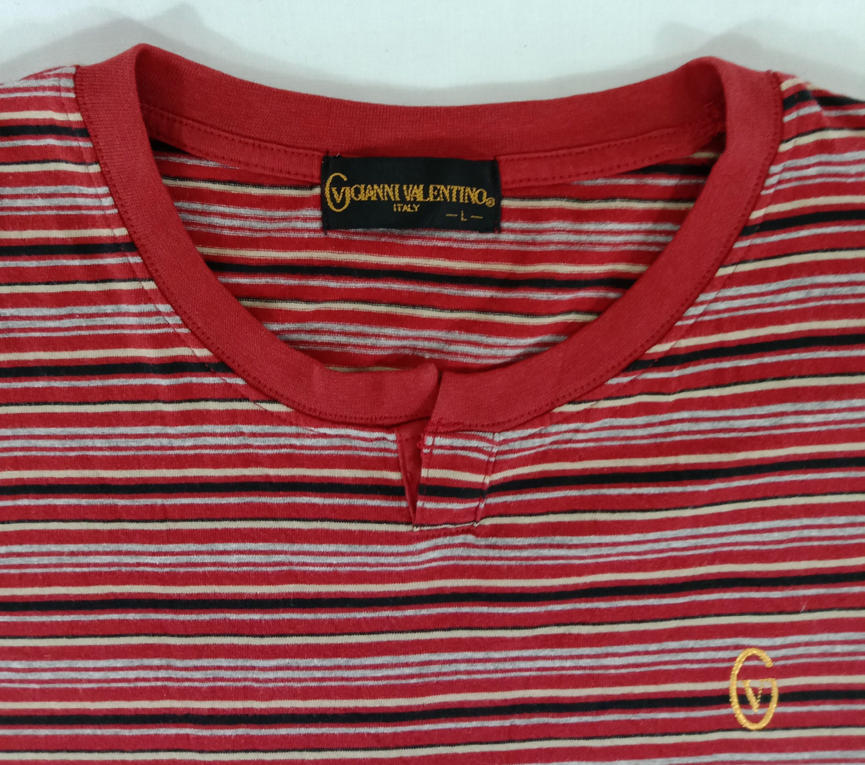 Valentino Vintage Gianni Valentino Striped T-Shirt Size US L / EU 52-54 / 3 - 2 Thumbnail