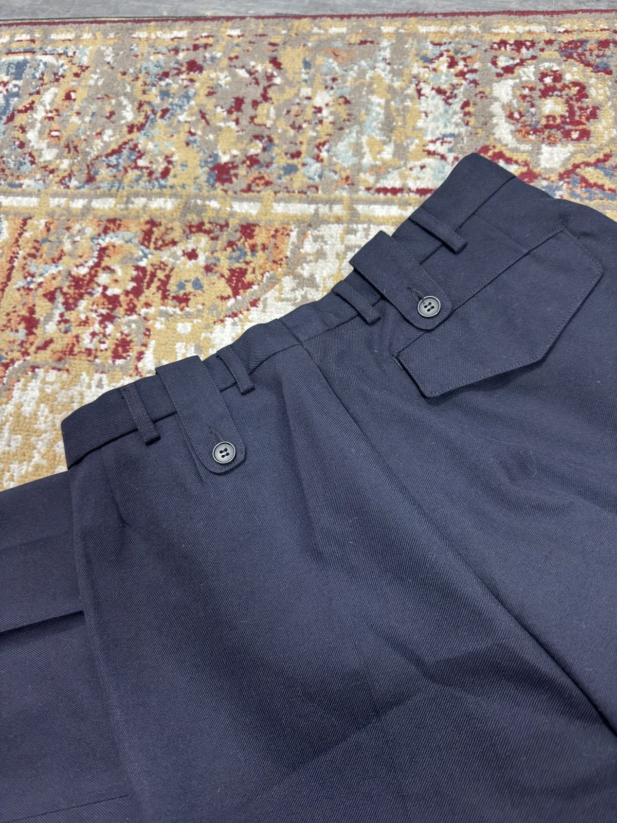 Vintage 1980s Wool Suit Pants Baggy Trousers Blend Balenciaga Rick Size US 30 / EU 46 - 5 Thumbnail