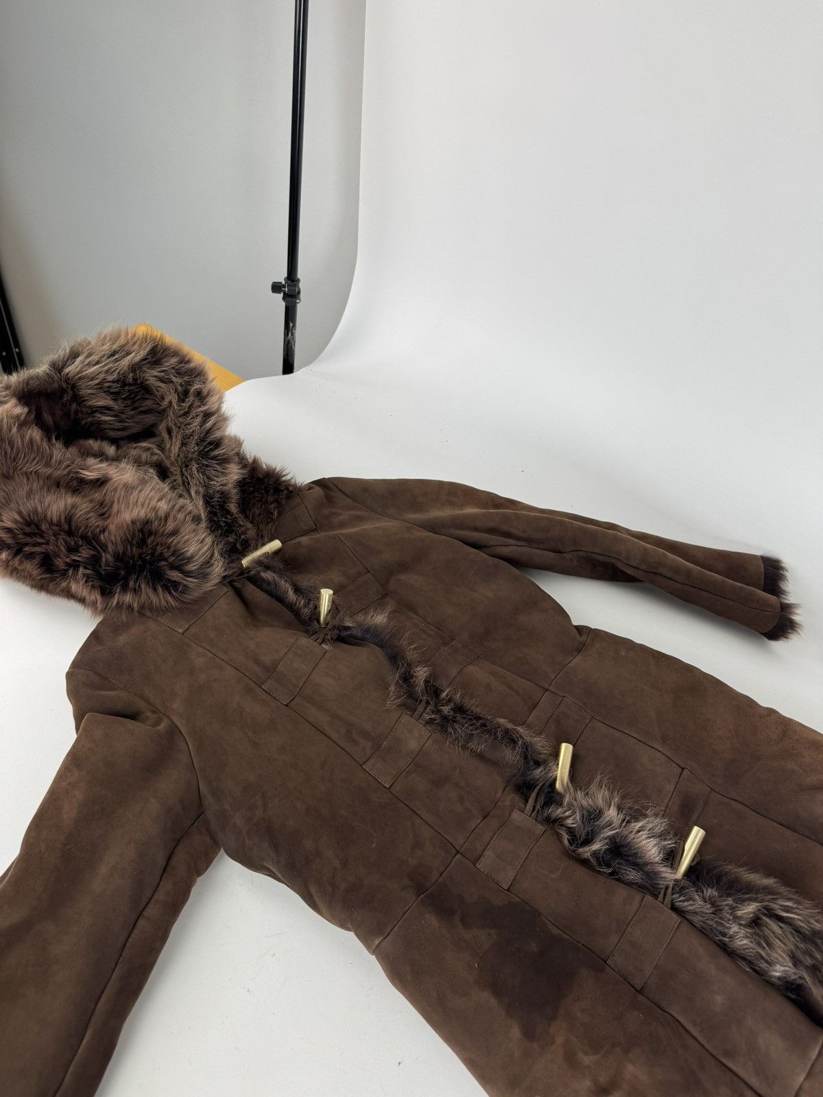 Bottega Veneta Vintage Bottega Veneta Leather Fur Coat 40/L Size L / US 10 / IT 46 - 9 Thumbnail