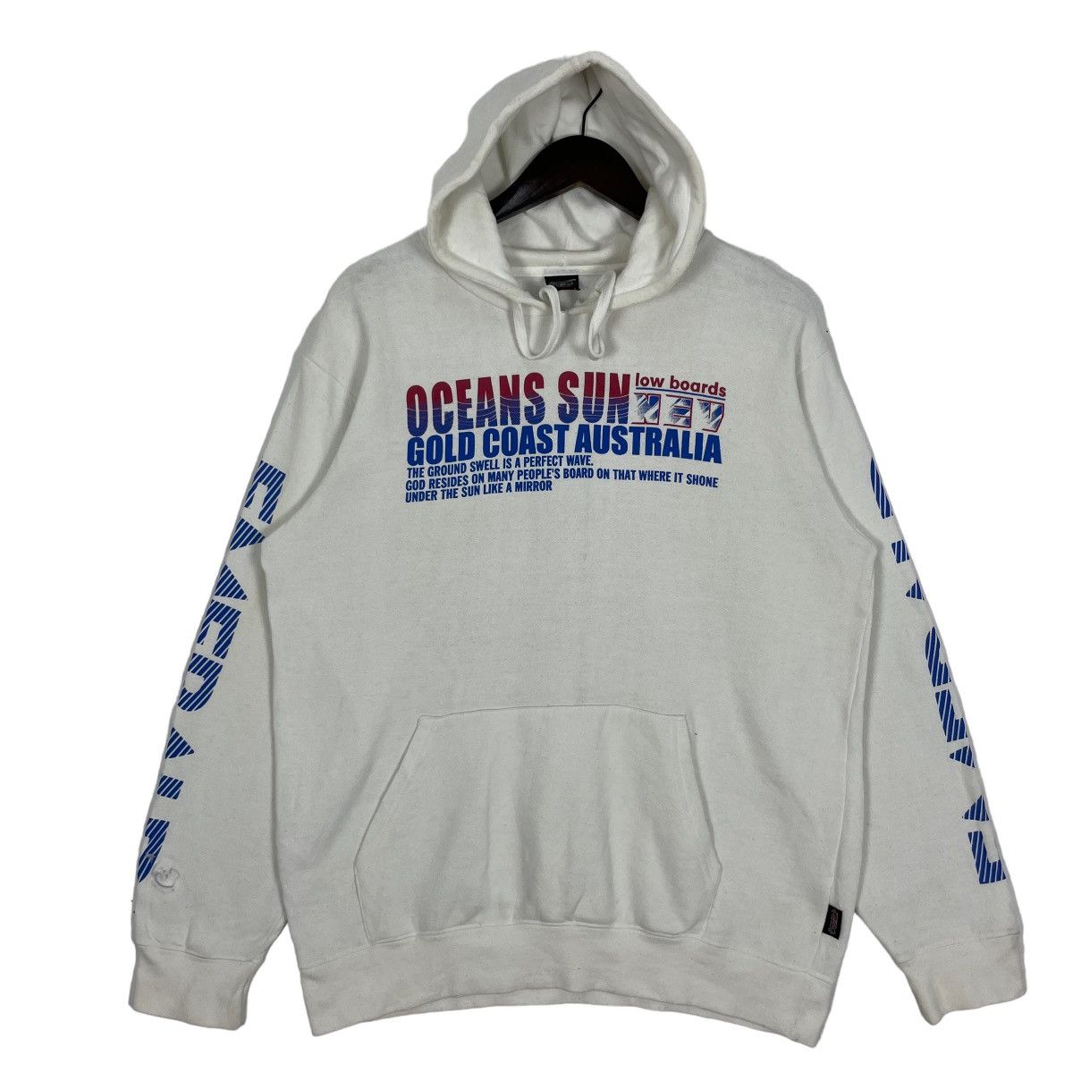 image of Surf Style Nev Future Suft Boards Oceans Sun Sweatshirt Hoodie in White, Men's (Size Medium)