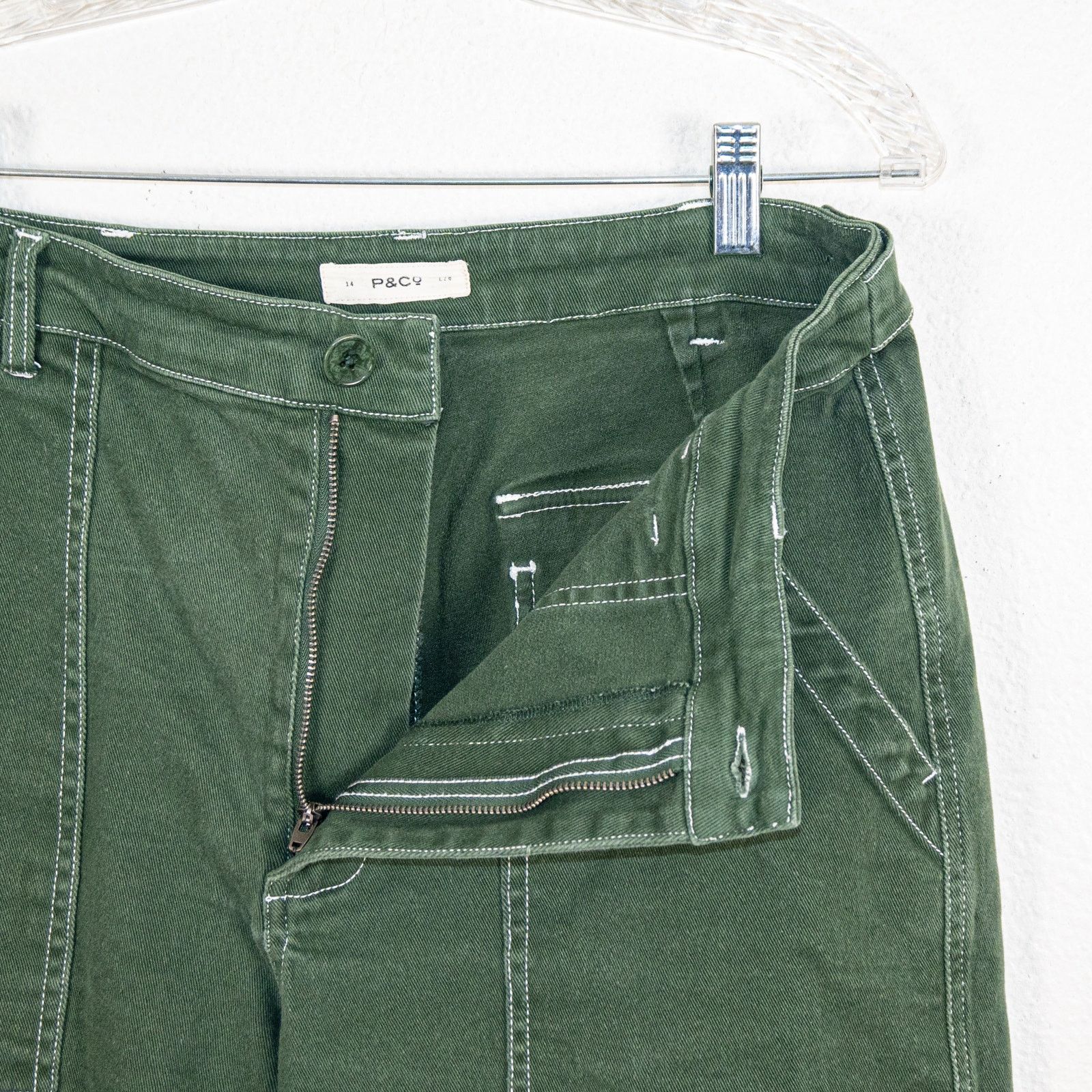 P&Co P&Co Service Fatigue Pants in Green Cotton Twill Size 14 L28 Size 32" / US 10 / IT 46 - 2 Thumbnail