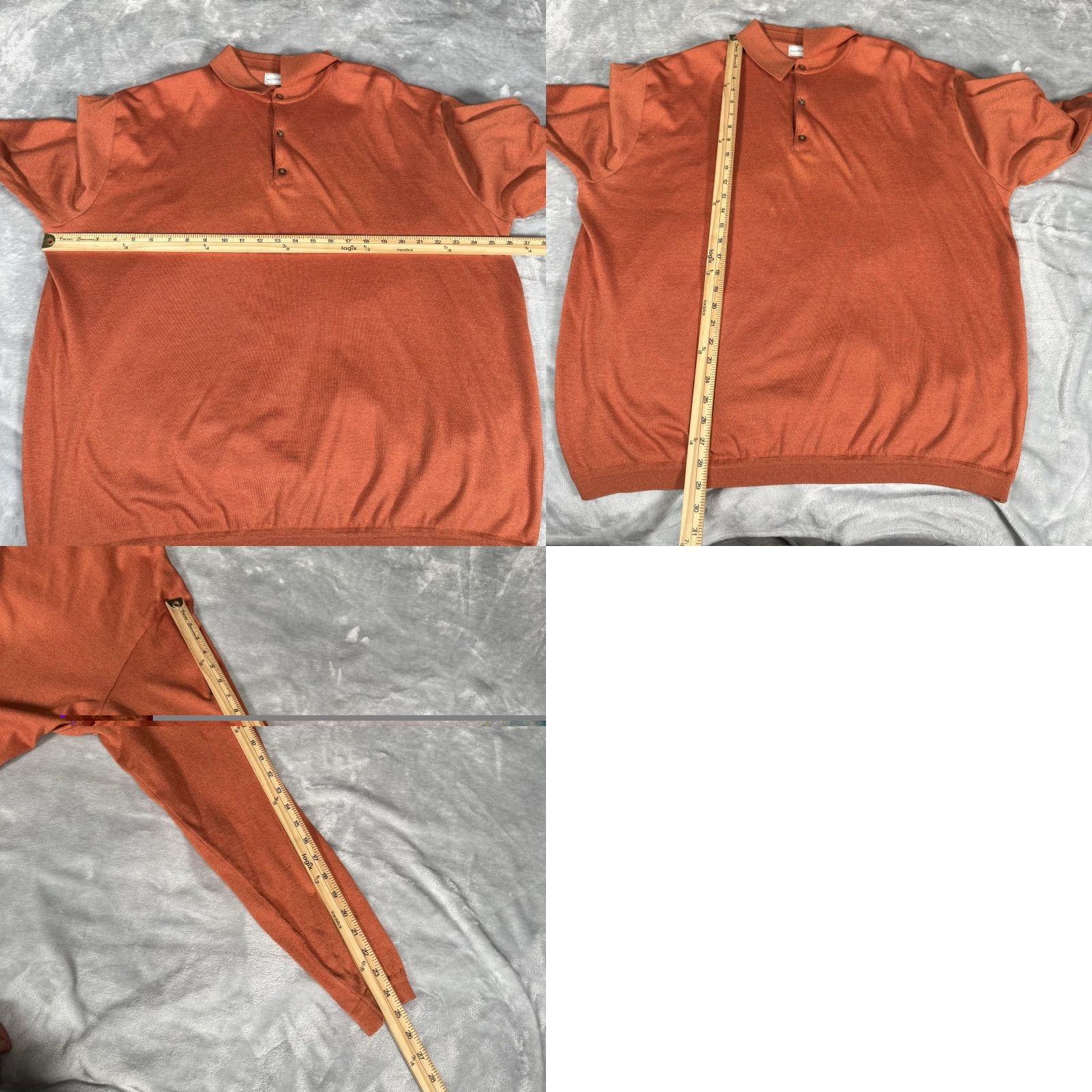 Vintage Maus & Hoffman Polo Shirt Mens 2XL Cotton Blend Made In USA Orange Long Sleeve Shirt Polo USA 2XL Mens Size US XXL / EU 58 / 5 - 8 Thumbnail