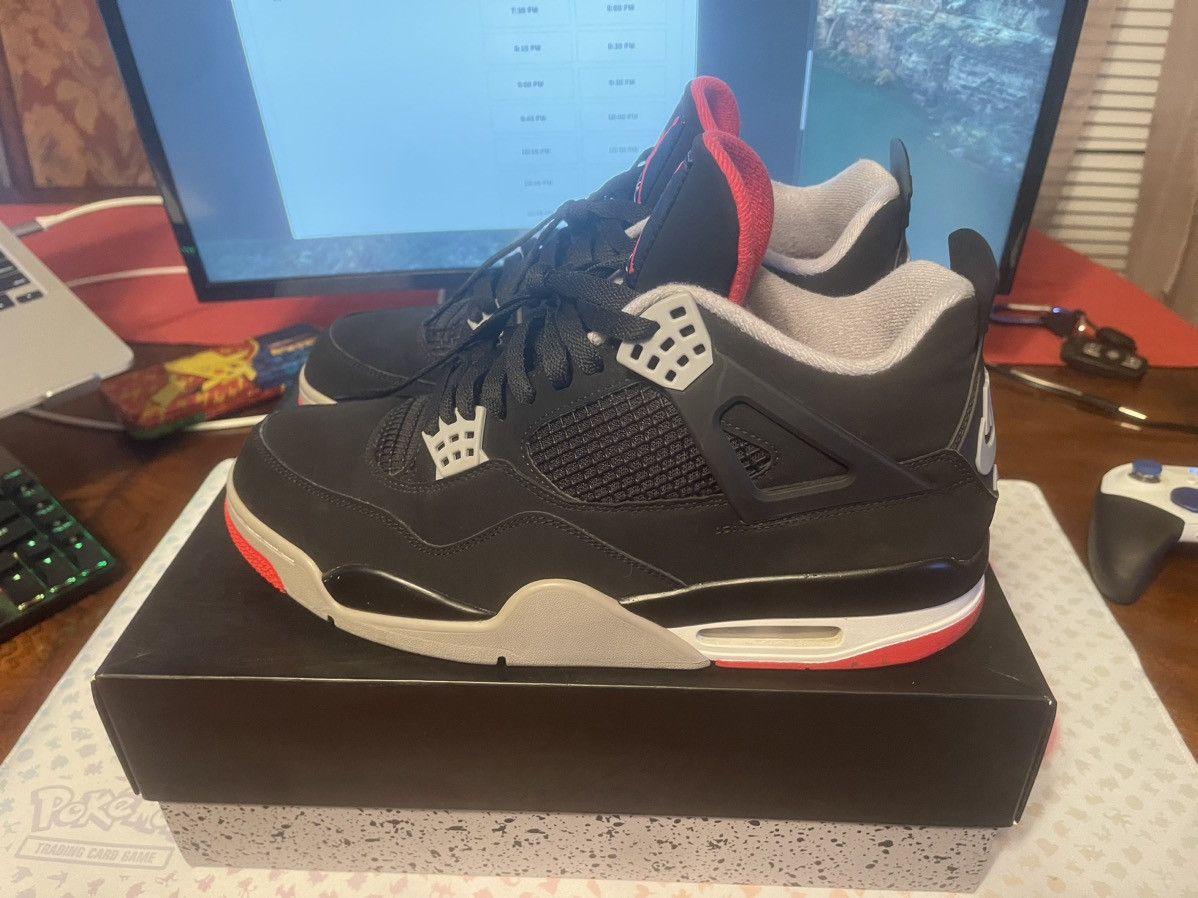image of Jordan Nike Jordan 4 “Bred” Shoes in Black, Men's (Size 12)