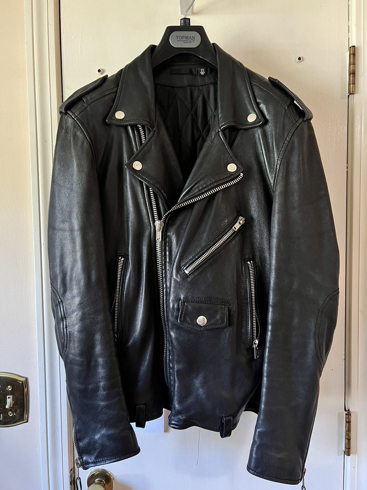 Blk Dnm Lambskin Perfecto Jacket M Leather Biker Black Kanye Size US M / EU 48-50 / 2 - 1 Thumbnail