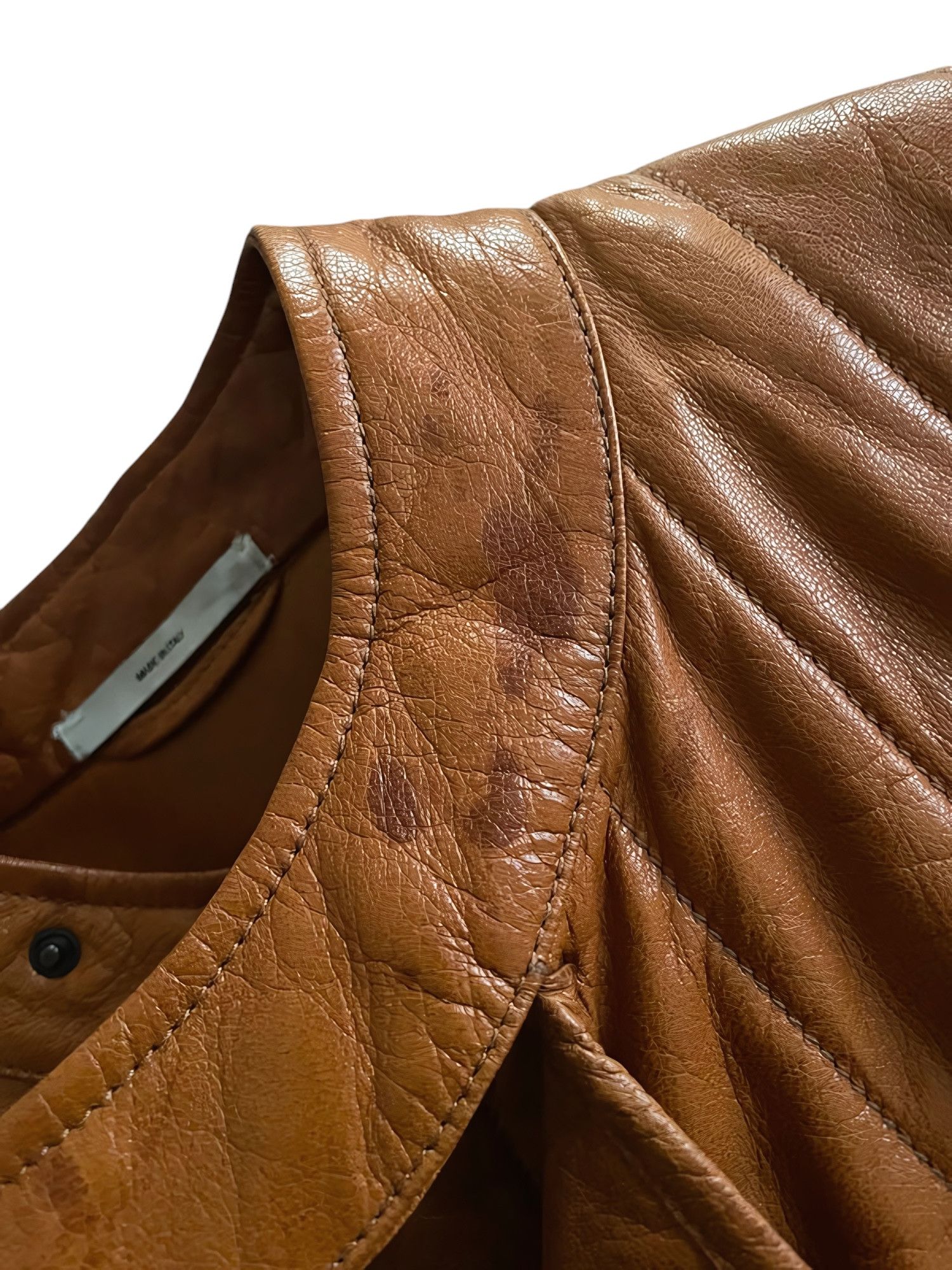 Saint Laurent Paris F/W 2002 RUNWAY LEATHER BIKER ASYMMETRIC CLOSURE BY TOM FORD Size US S / EU 44-46 / 1 - 8 Thumbnail