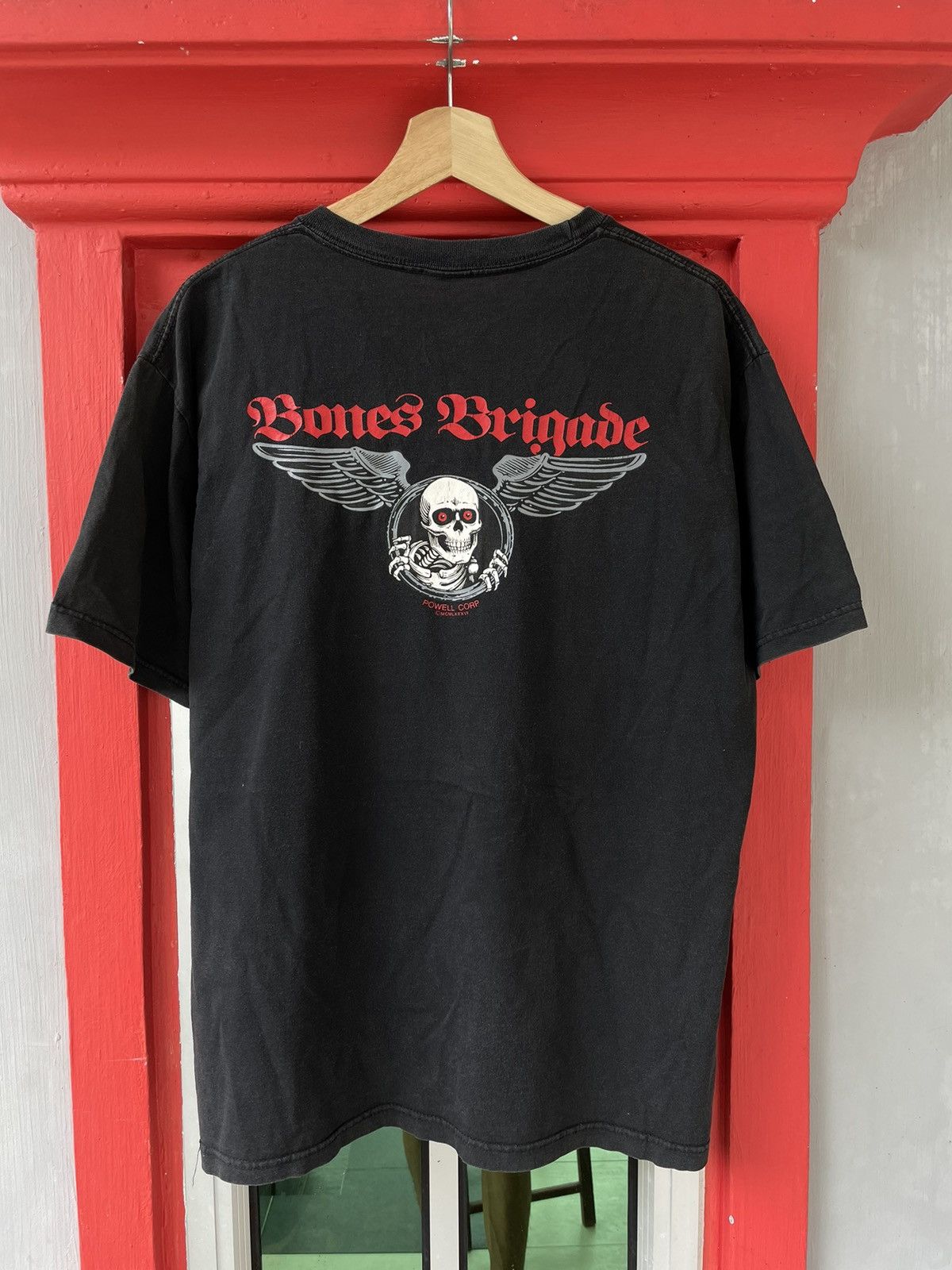 image of 90's Powell Peralta Bones Brigade Tshirt in Black, Men's (Size Large)