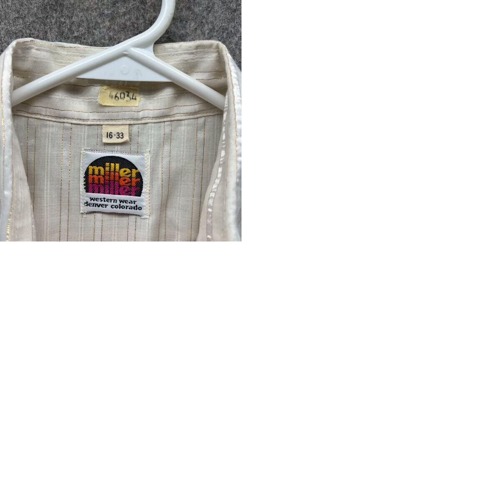 Vintage VINTAGE Miller Shirt Men 16-33 Yellow Linen Striped Western Wear Button-Up Collared Long Sleeve Casual/Business/Workwear Mens Size US L / EU 52-54 / 3 - 9 Thumbnail