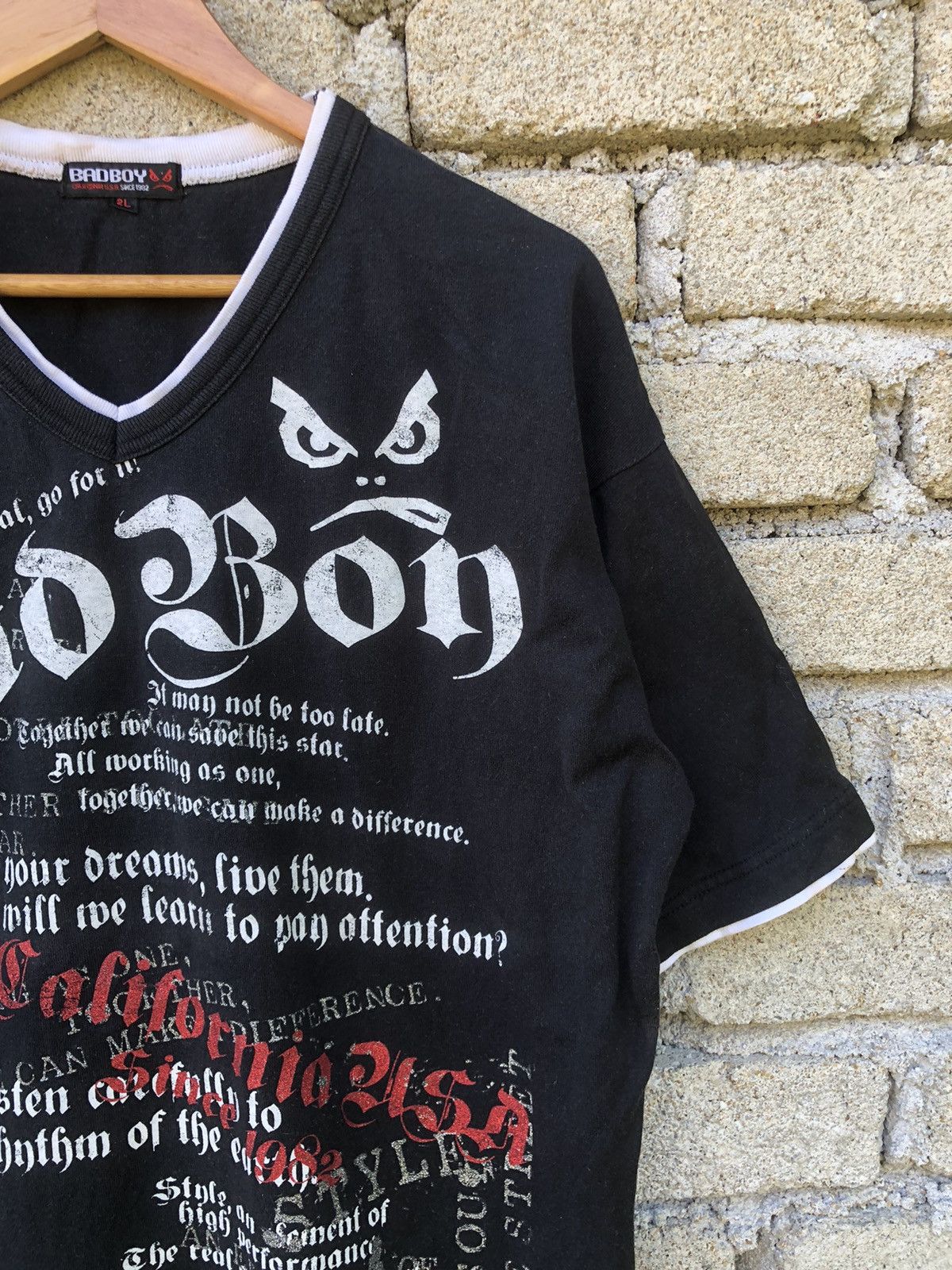Vintage Vintage Sunfaded Y2K Bad Boy Ghotic Poem Tshirt Size US XL / EU 56 / 4 - 5 Thumbnail
