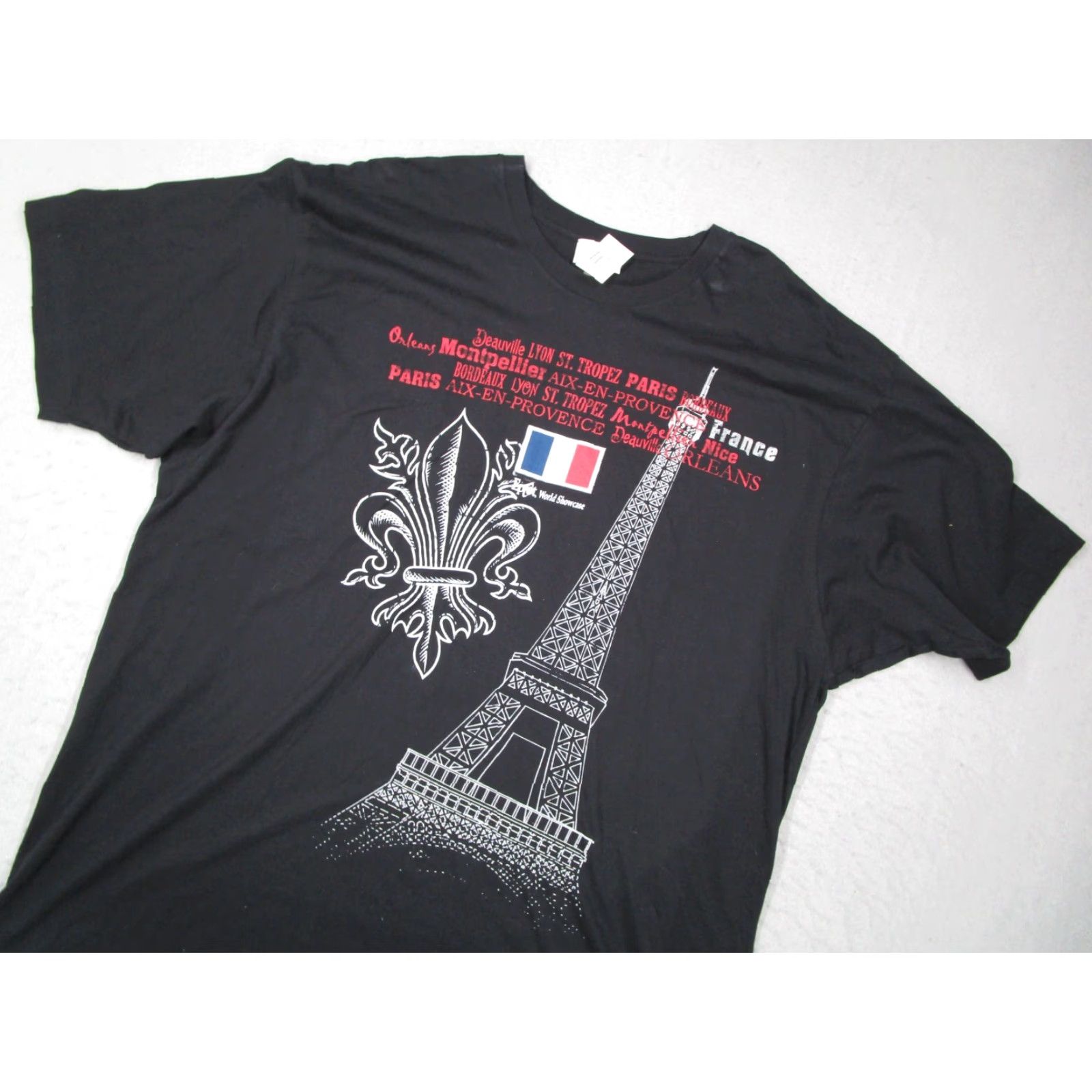 Vintage Walt Disney World Epcot World Showcase Shirt Mens 2XL XXL Black Paris France Size US XXL / EU 58 / 5 - 2 Thumbnail