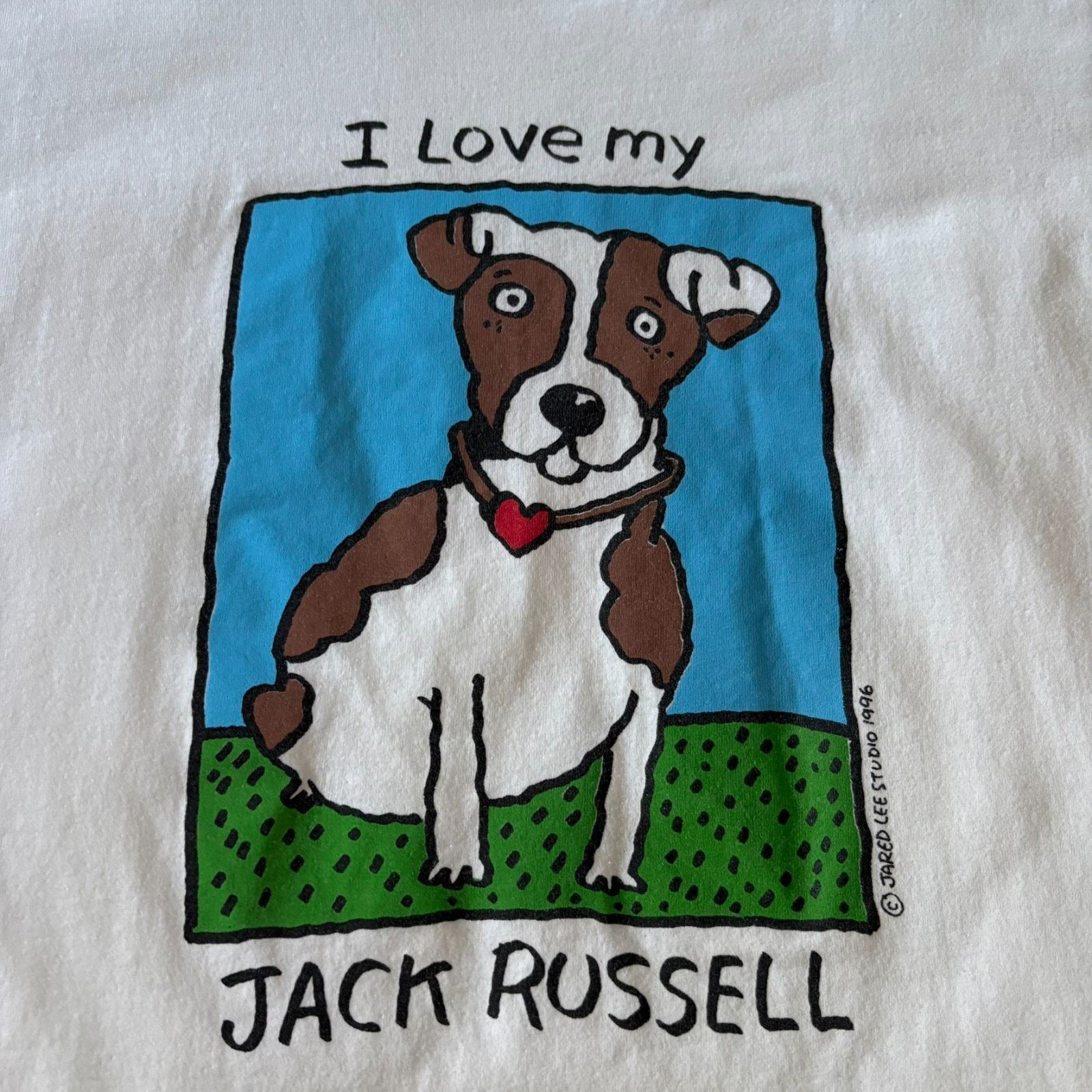 Vintage Vintage Jack Russell Art T-Shirt Men's Size M White Size US M / EU 48-50 / 2 - 5 Thumbnail