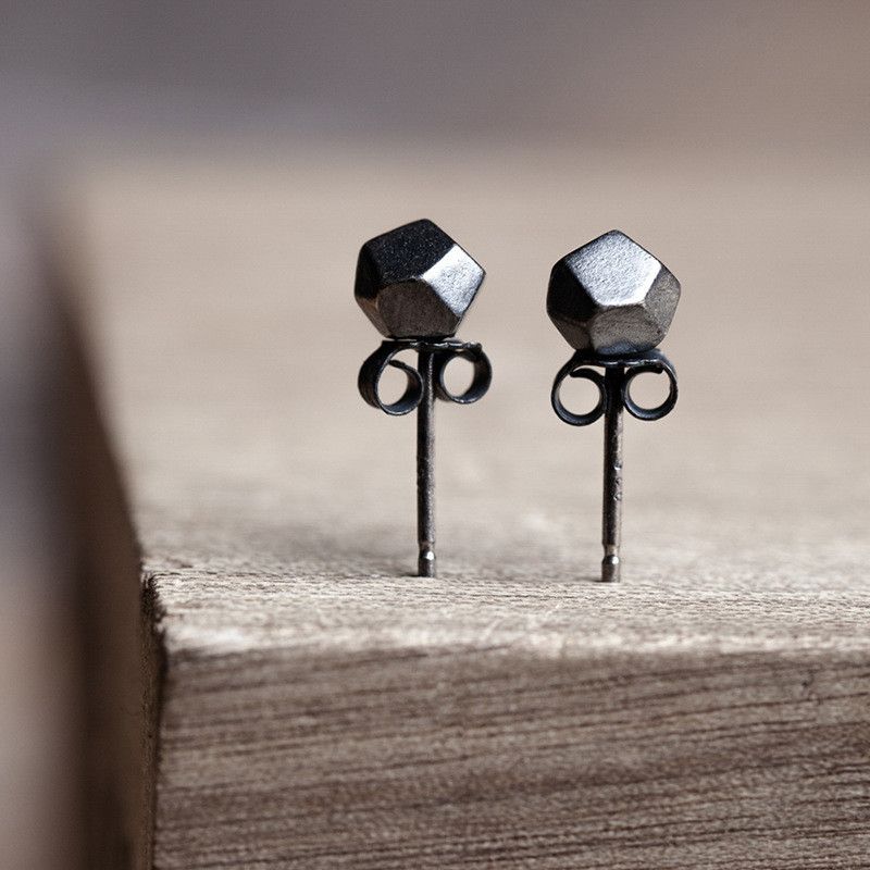 Jewelry Dark Earrings One Pairs Chrome Jewelry Size ONE SIZE - 1 Thumbnail