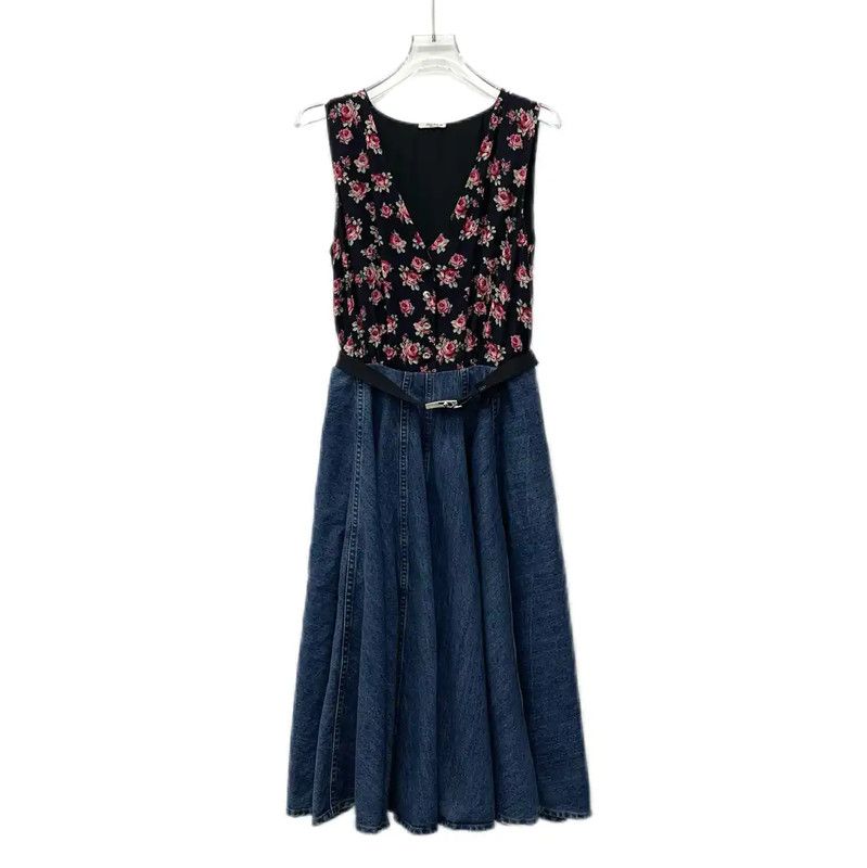 Miu Miu Miu Miu Colorblock Cotton Dress for Women 0089 Size M / US 6-8 / IT 42-44 - 1 Thumbnail