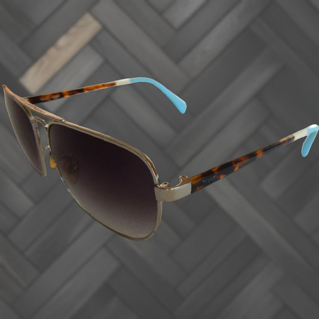 Vintage TOM'S Aviator Sunglasses 58[]14 130 Brown Scratched Lenses Unisex Adults Size ONE SIZE - 1 Thumbnail