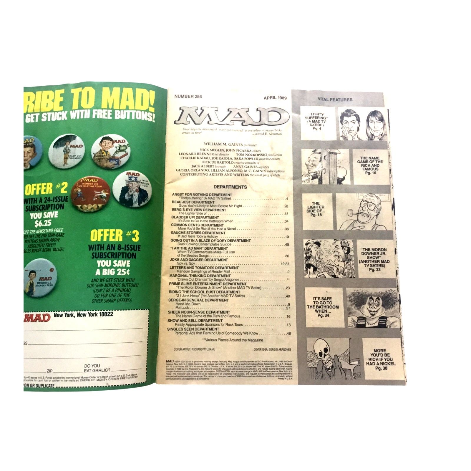 Other Mad Magazine April 1989 No. 286 Vintage 80s TV Shows Size ONE SIZE - 3 Thumbnail