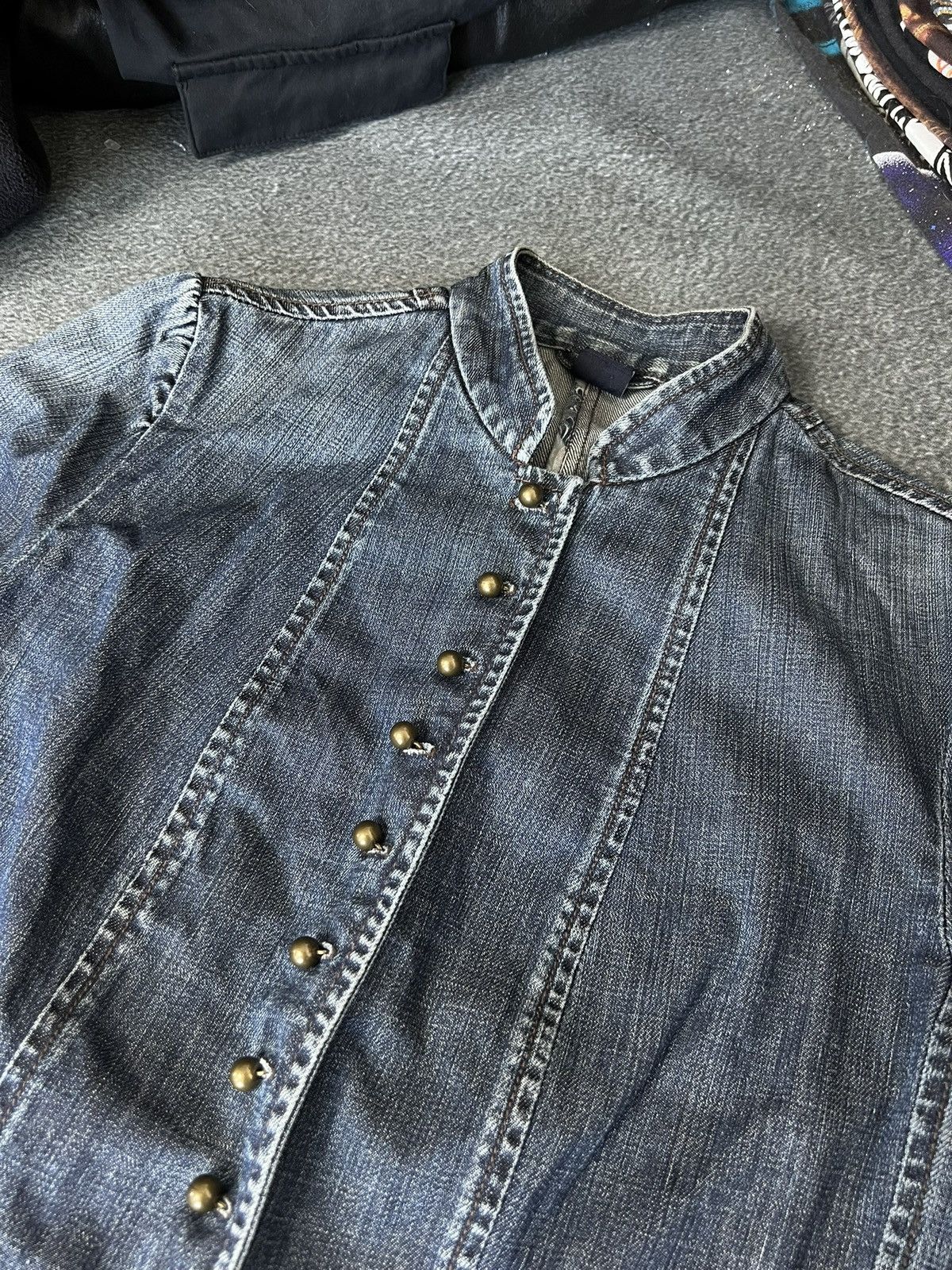 Japanese Brand Vintage Y2K Opium Avant Garde Military Denim Jacket Japan Size S / US 4 / IT 40 - 6 Thumbnail