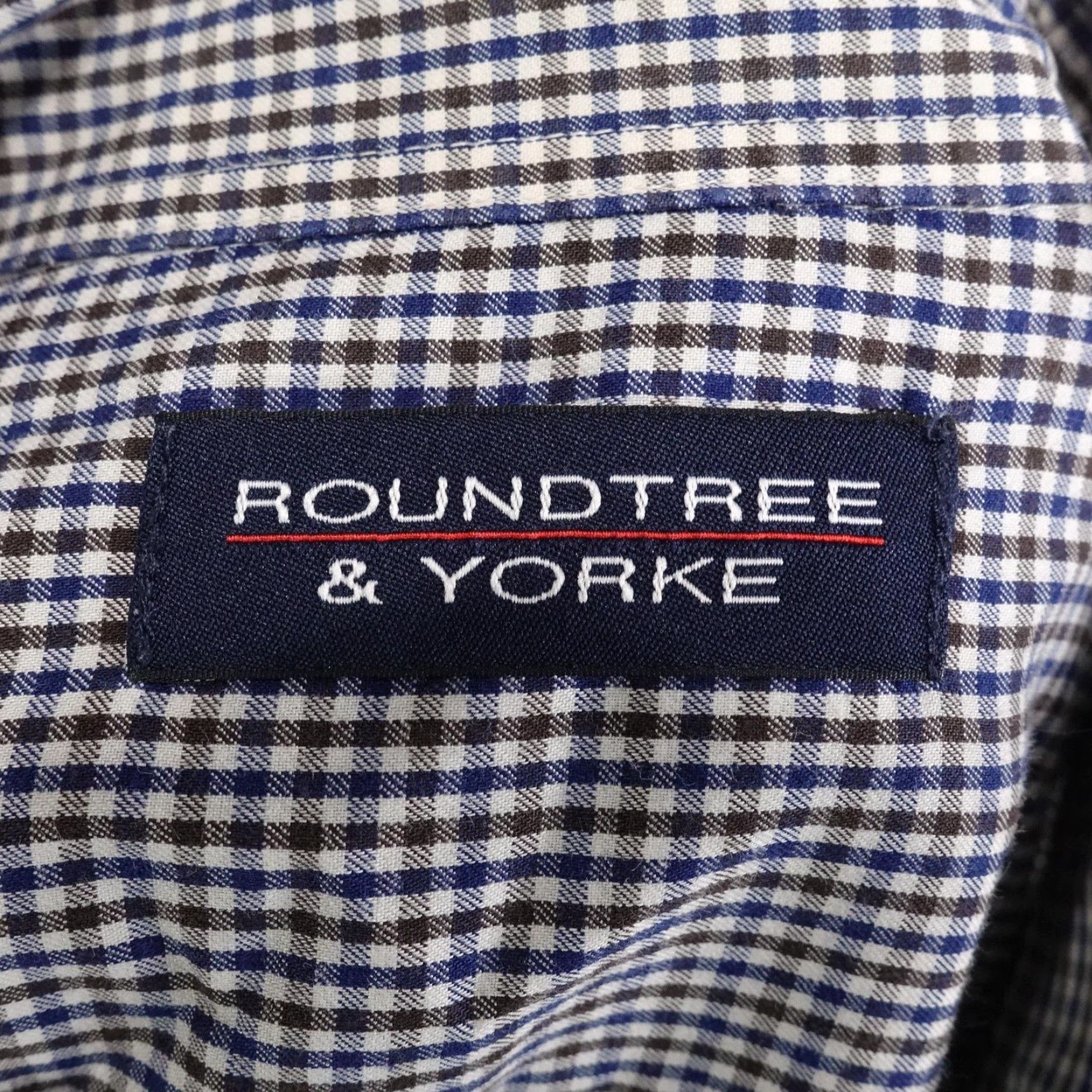 Roundtree & Yorke Roundtree & Yorke Shirt Big 2X Blue Check Long Sleeve Button-Up Regular Fit Mens Size US XXL / EU 58 / 5 - 6 Thumbnail