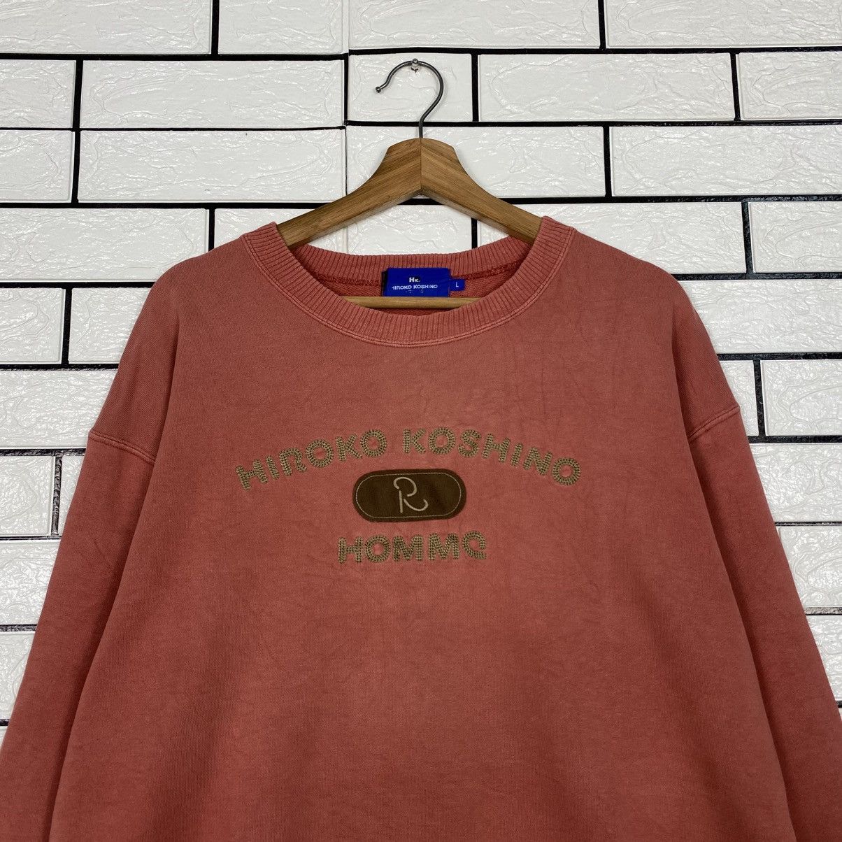Japanese Brand Vintage Sweatshirt Hiroko Koshino Homme Big Logo Size US L / EU 52-54 / 3 - 4 Thumbnail