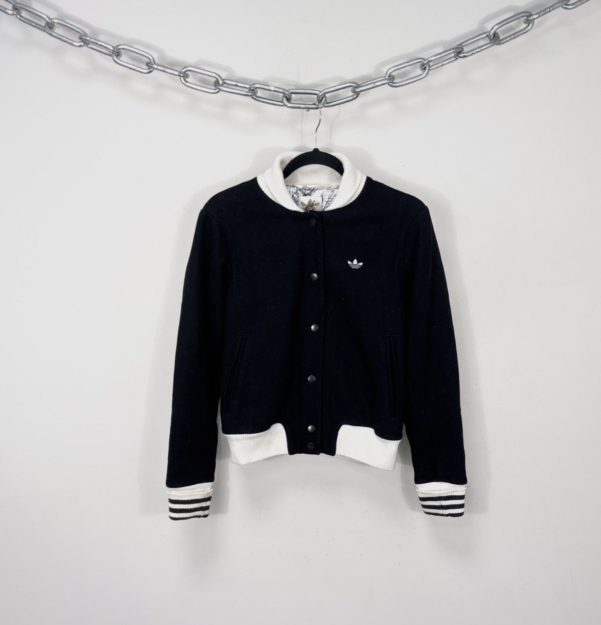 Adidas Adidas X Fafi 2009 Women’s Y2K Black Wool Varsity Jacket Size XS / US 0-2 / IT 36-38 - 1 Thumbnail