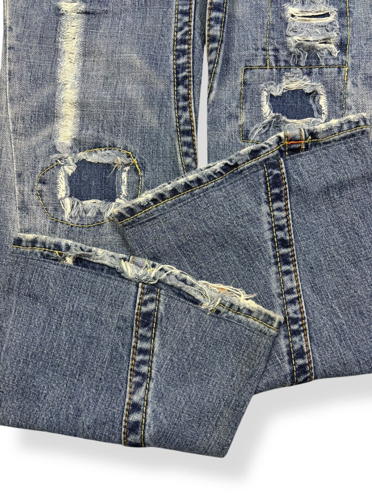 True Religion Vintage True Religion Joey Patchwork Distressed Flare Jeans Size US 28 / EU 44 - 9 Thumbnail