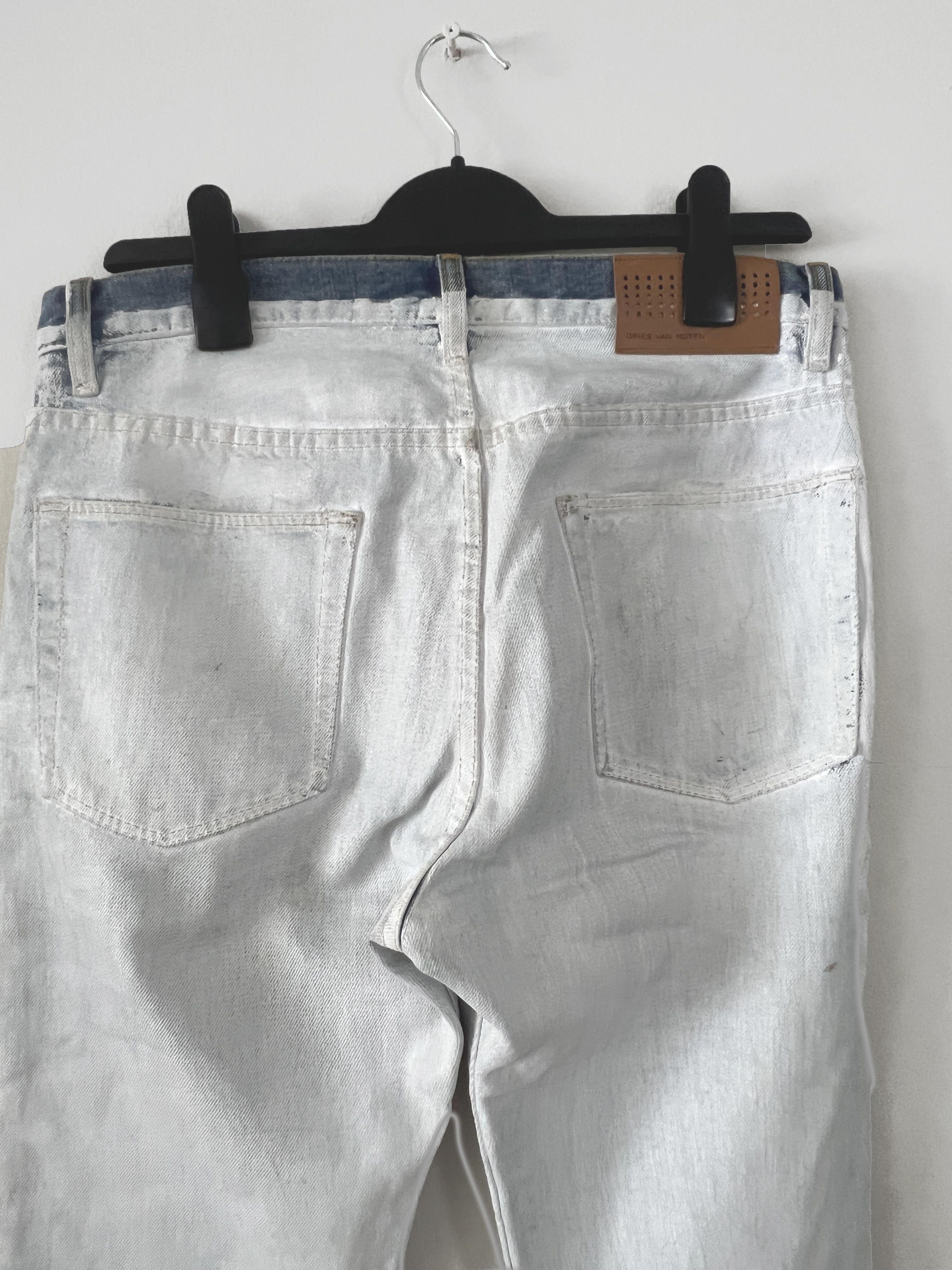 Dries Van Noten Dries Van Noten White Painted Denim Jeans Size US 30 / EU 46 - 6 Thumbnail