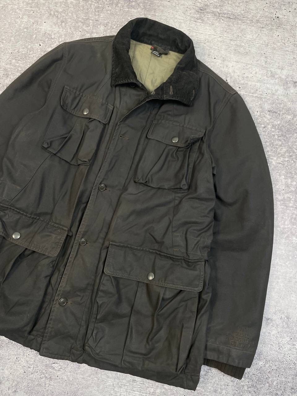 Diesel Vintage 90s Diesel Wax Jacket Distressed Y2K Size US L / EU 52-54 / 3 - 3 Thumbnail