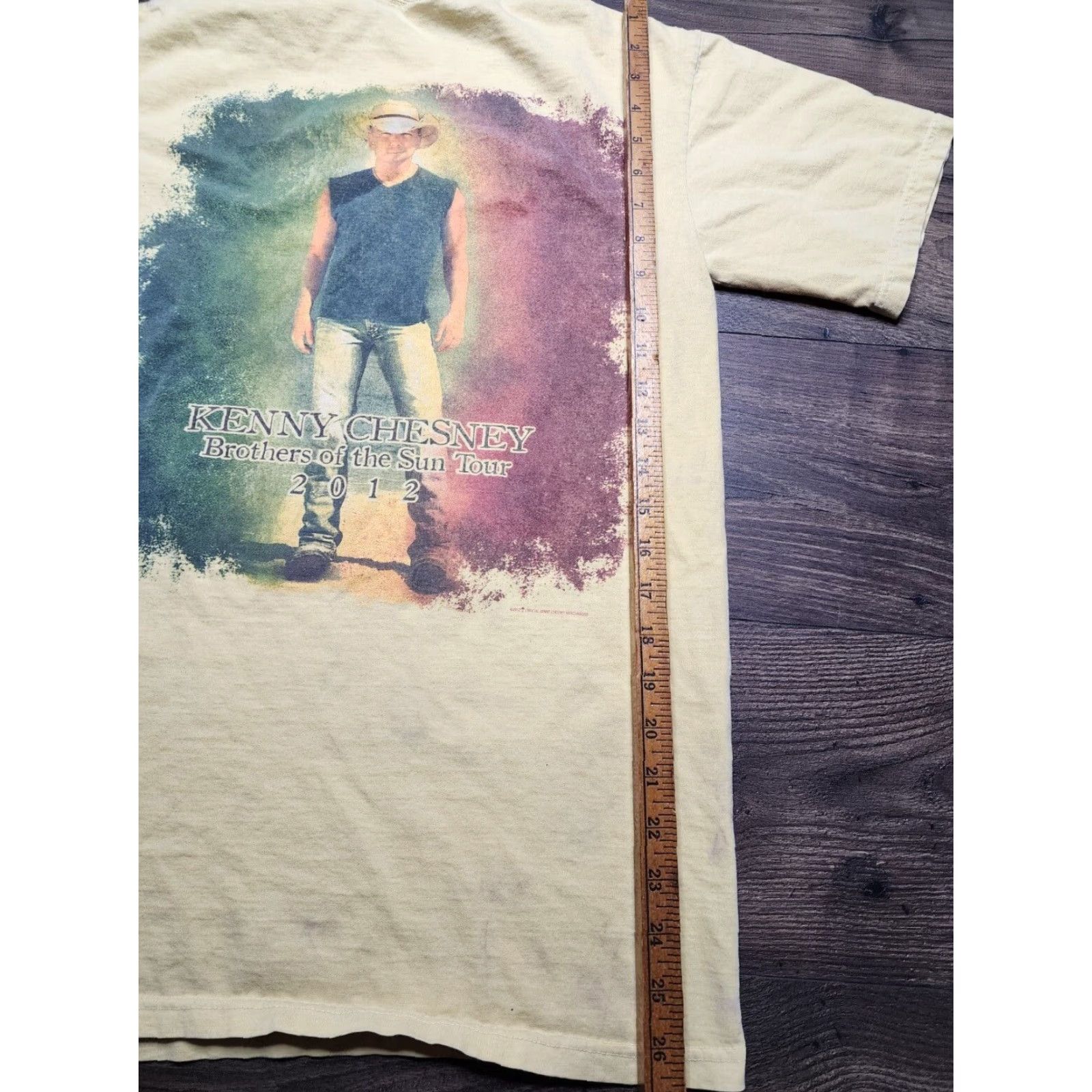 Doublet Mens S Kenny Chesney Concert T Shirt 2012 Tour Brothers Of The Sun Double Sided Yellow Cotton Crew Neck Short Sleeve T-Shirt Unisex Adults Mens Size US S / EU 44-46 / 1 - 5 Thumbnail