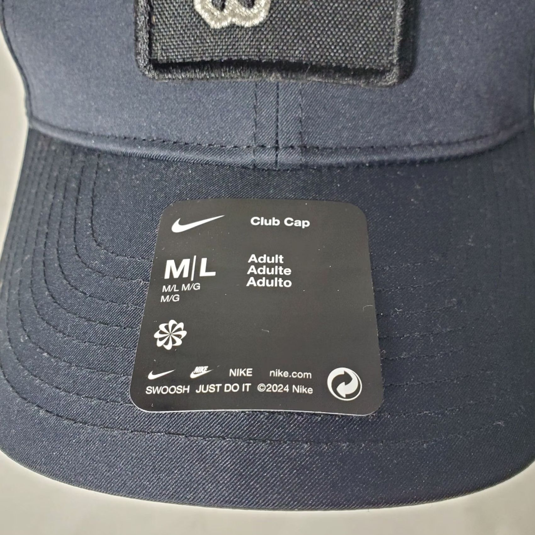 Nike Nike Club Cap Blue White Swoosh Hat Adult M/L Black Patch Strapback Size ONE SIZE - 2 Thumbnail