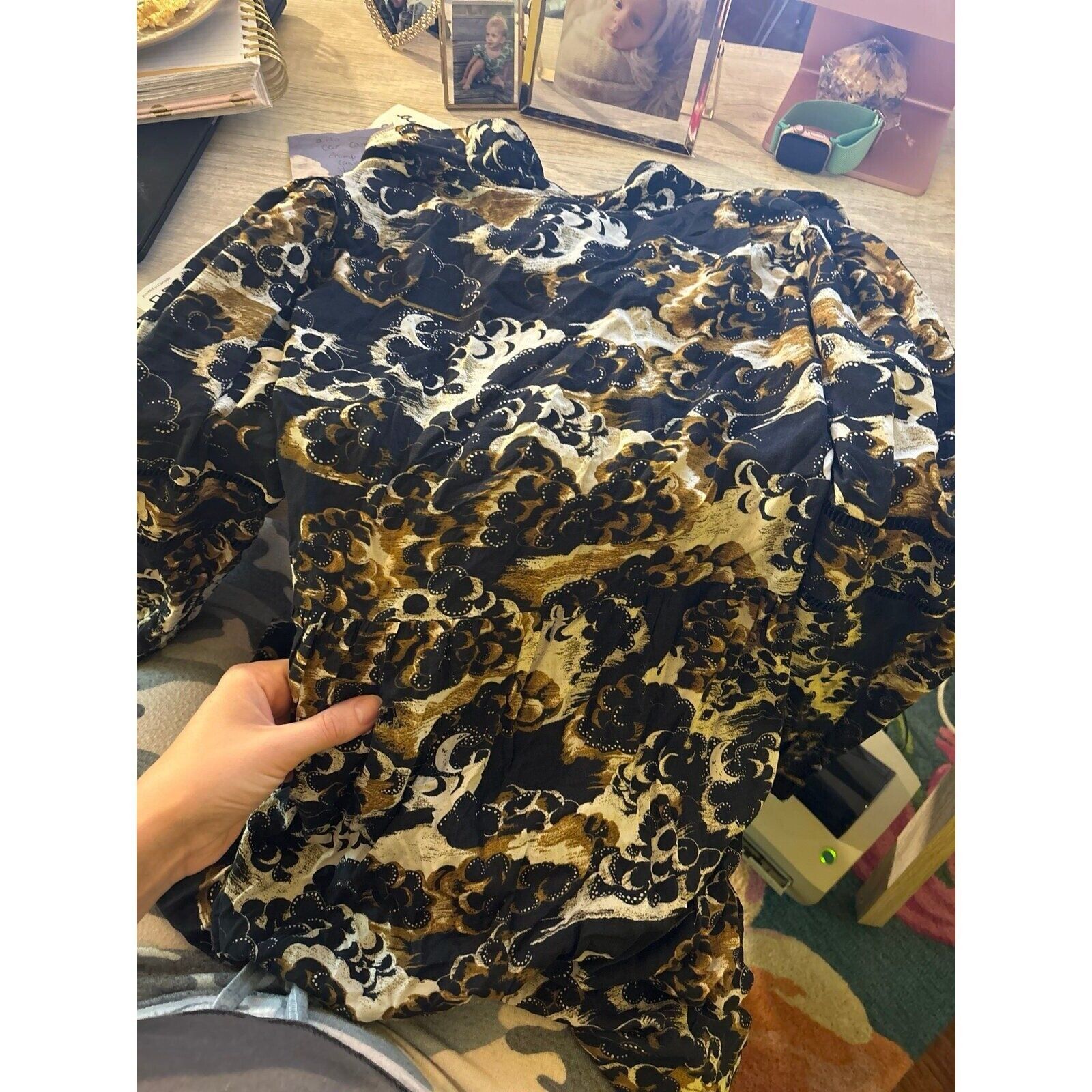 Scotch & Soda rtr Scotch & soda small rust black floral Long Sleeve dress Size S / US 4 / IT 40 - 10 Thumbnail