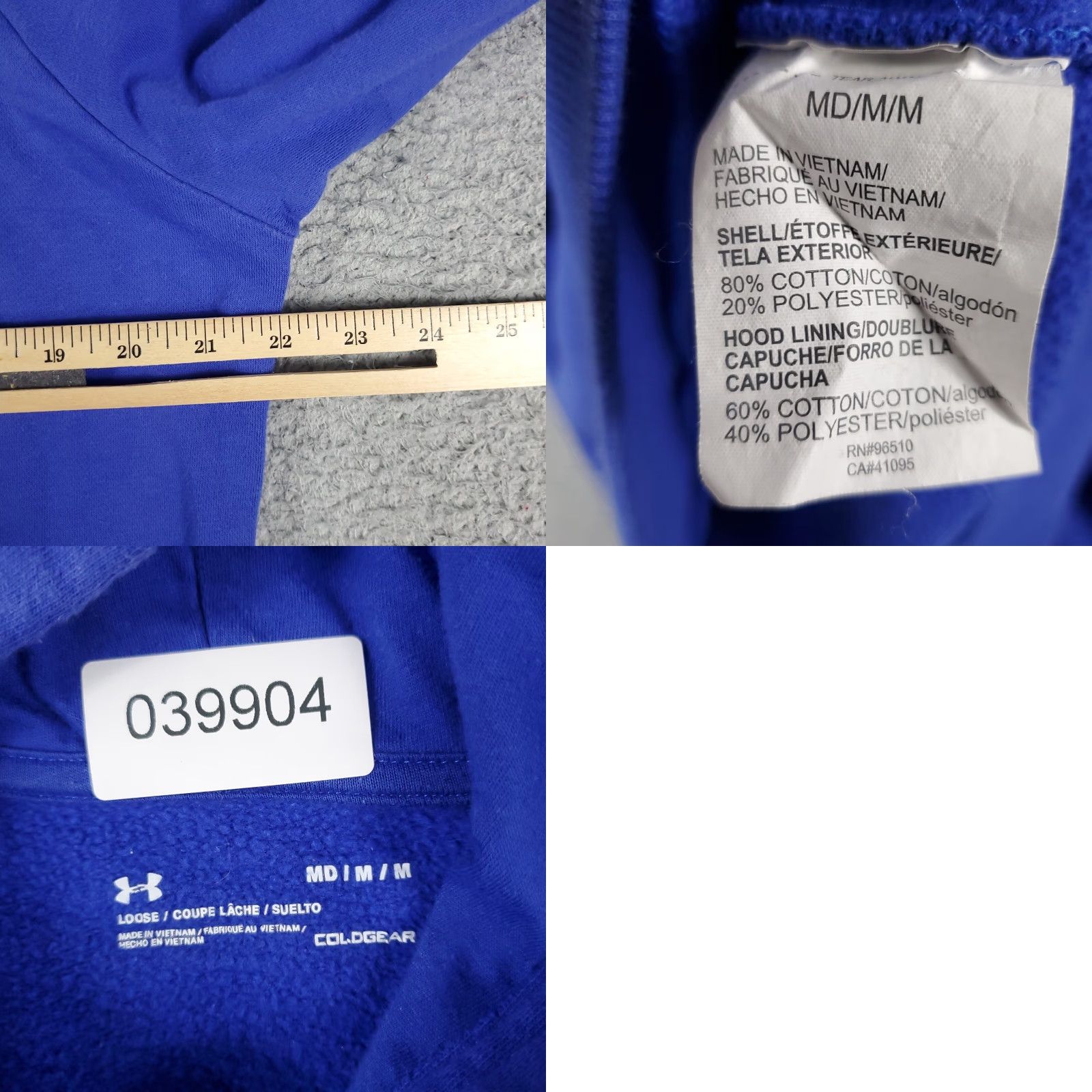 Under Armour VINTAGE Under Armour Hoodie Pullover Men's Medium Blue Sports Sweatshirt All Seasons Size US M / EU 48-50 / 2 - 8 Thumbnail