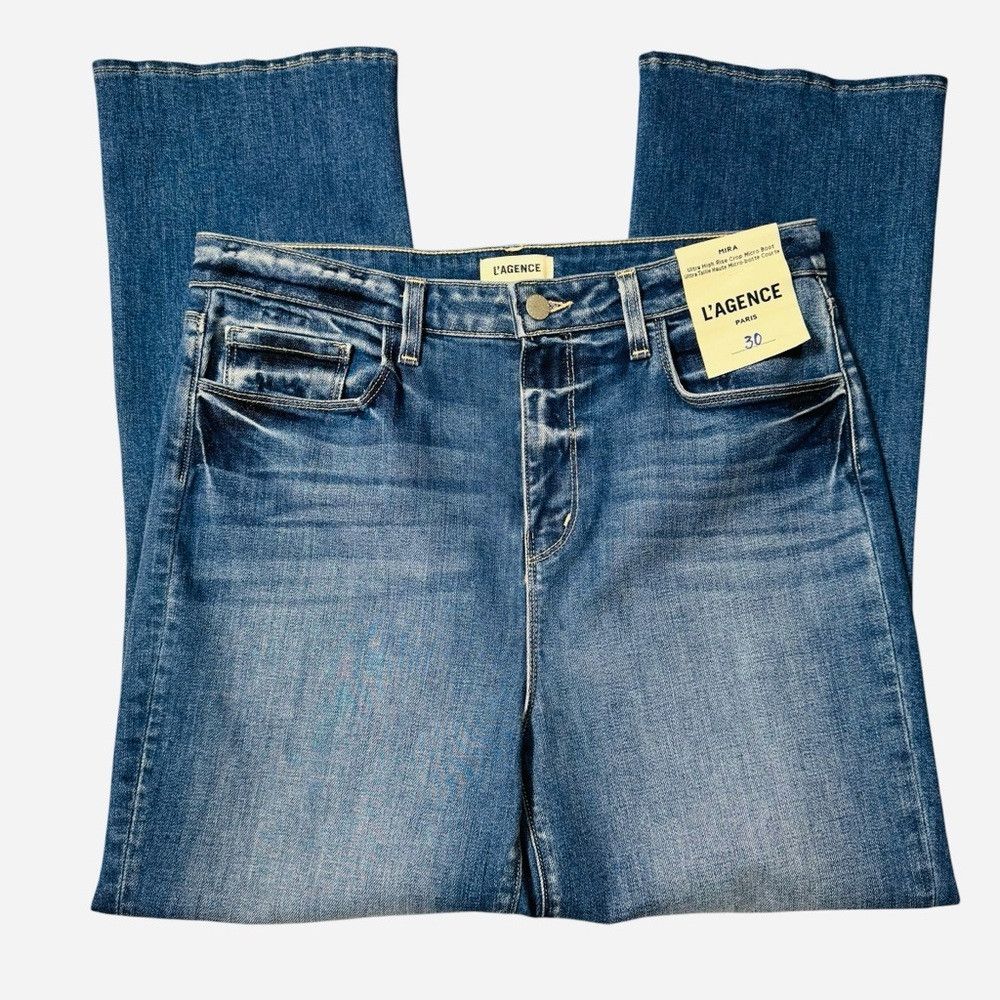 L'AGENCE NWT New $285 L'AGENCE Mira Crop Bootcut Jeans In Hampton Si Size 30" / US 8 / IT 44 - 3 Thumbnail
