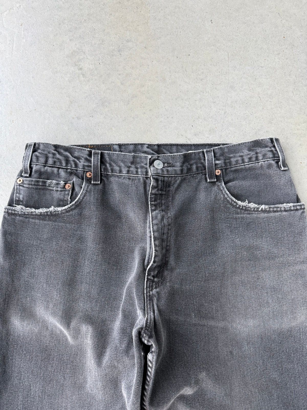 Levi's × Vintage Vintage 90s Levi’s 560 Faded Black Denim Pants Size US 35 - 4 Thumbnail