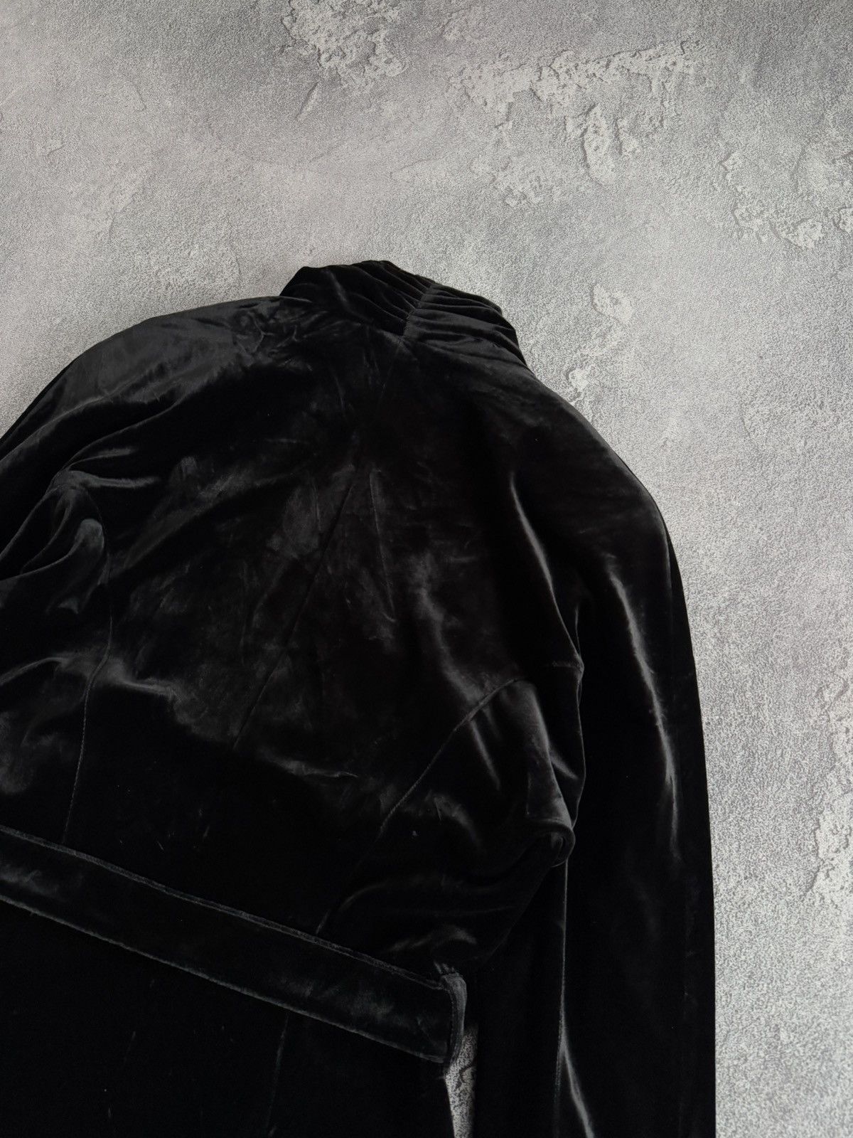 Mugler × Thierry Mugler MUGLER M/L velour velvet jacket blazer + belt vintage coat Size M / US 6-8 / IT 42-44 - 18 Thumbnail