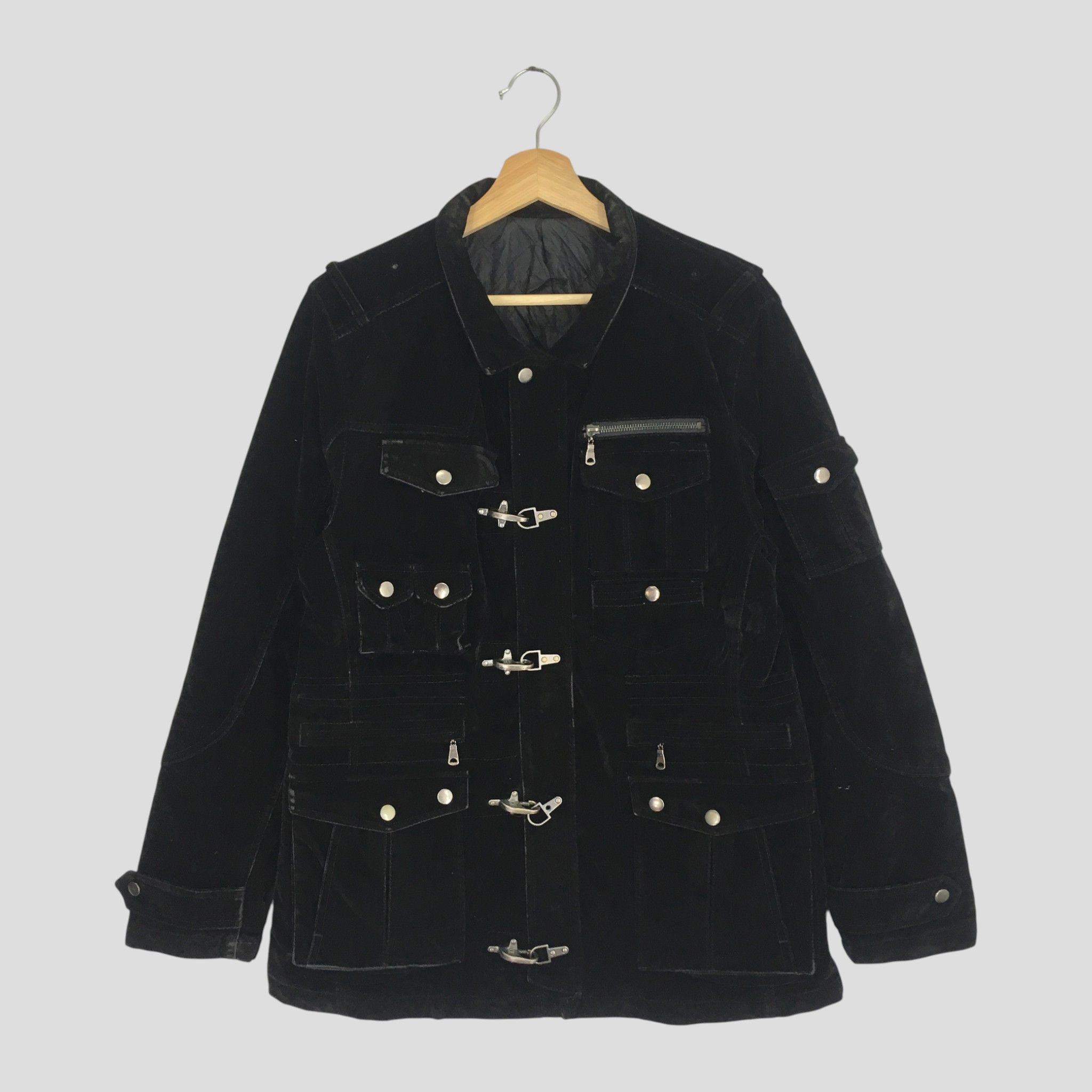 semanticdesign Vintage Semantic Design Black Velvet Bondage Jacket Size US L / EU 52-54 / 3 - 1 Thumbnail