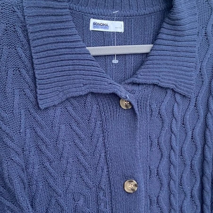 Sonoma New Sonoma Womens Small Button Up Knit Cardigan Sweater Size S / US 4 / IT 40 - 2 Thumbnail