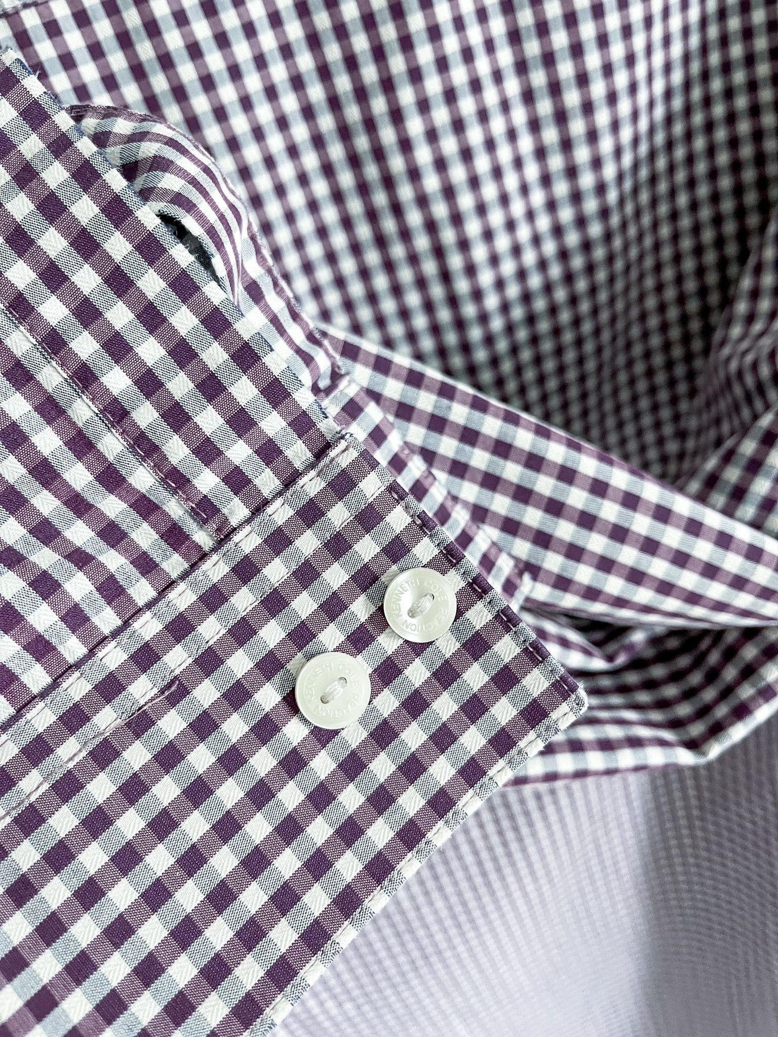 Kenneth Cole Kenneth Cole Reaction Purple Gingham Button Down Shirt Size US L / EU 52-54 / 3 - 4 Thumbnail