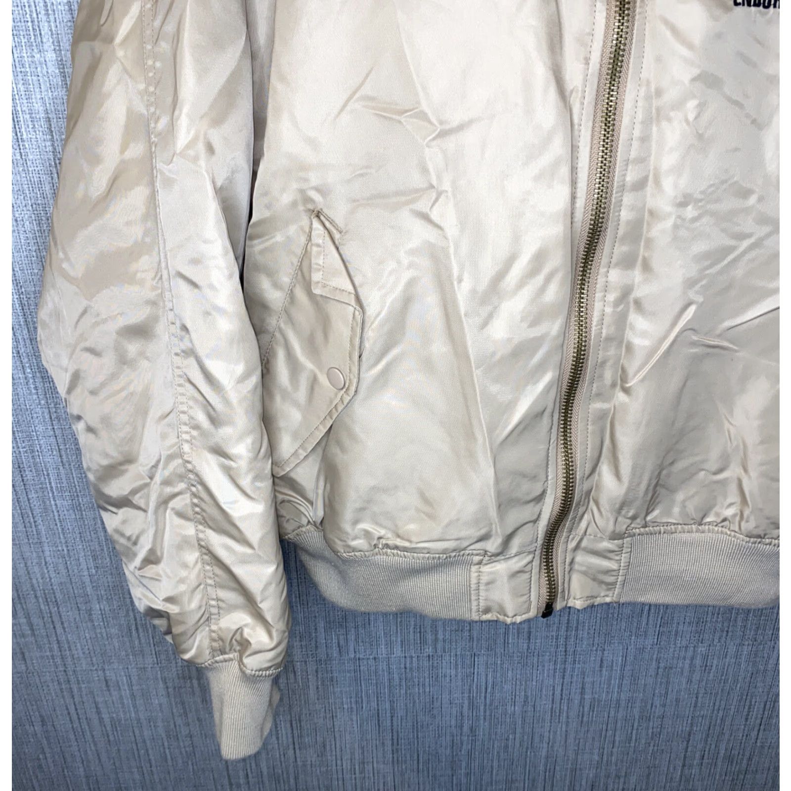 Vintage Army Suppliers Jacket Mens Bomber Jacket Full Zip XL Beige Army Size US XL / EU 56 / 4 - 5 Thumbnail