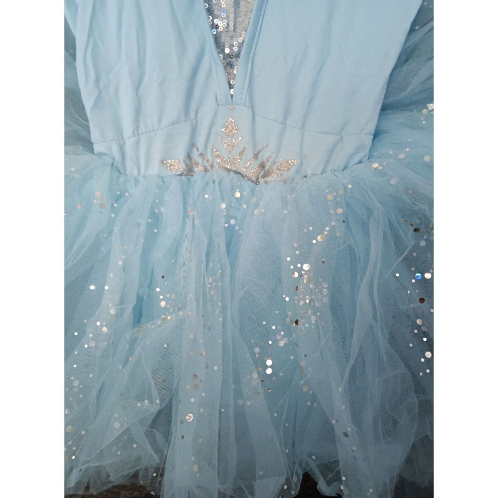 Vintage YOU Princess Tutu Romper Leotard Dress Girls Halloween Costume 5-6 Yrs Old Blue Glitter Fairy Tale Dress Girls 5-6 T Size ONE SIZE - 4 Thumbnail