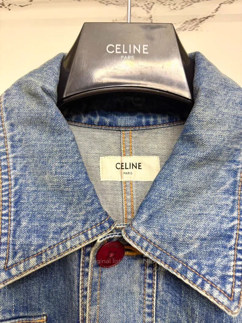 Celine CELINE Light Blue Four-Pocket Hunting Denim Jacket Size US M / EU 48-50 / 2 - 3 Thumbnail