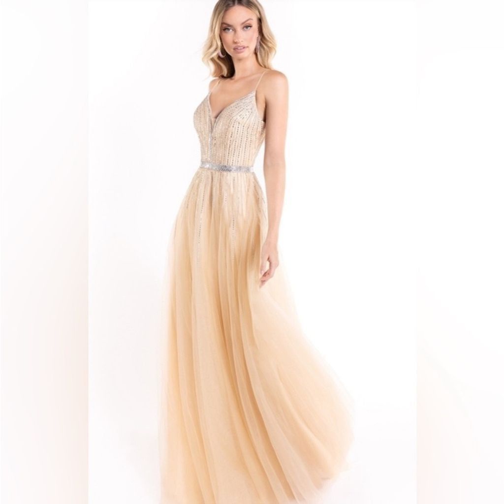 NBDN Nobrandedon Abby Paris gown champagne NWT Size M / US 6-8 / IT 42-44 - 1 Thumbnail