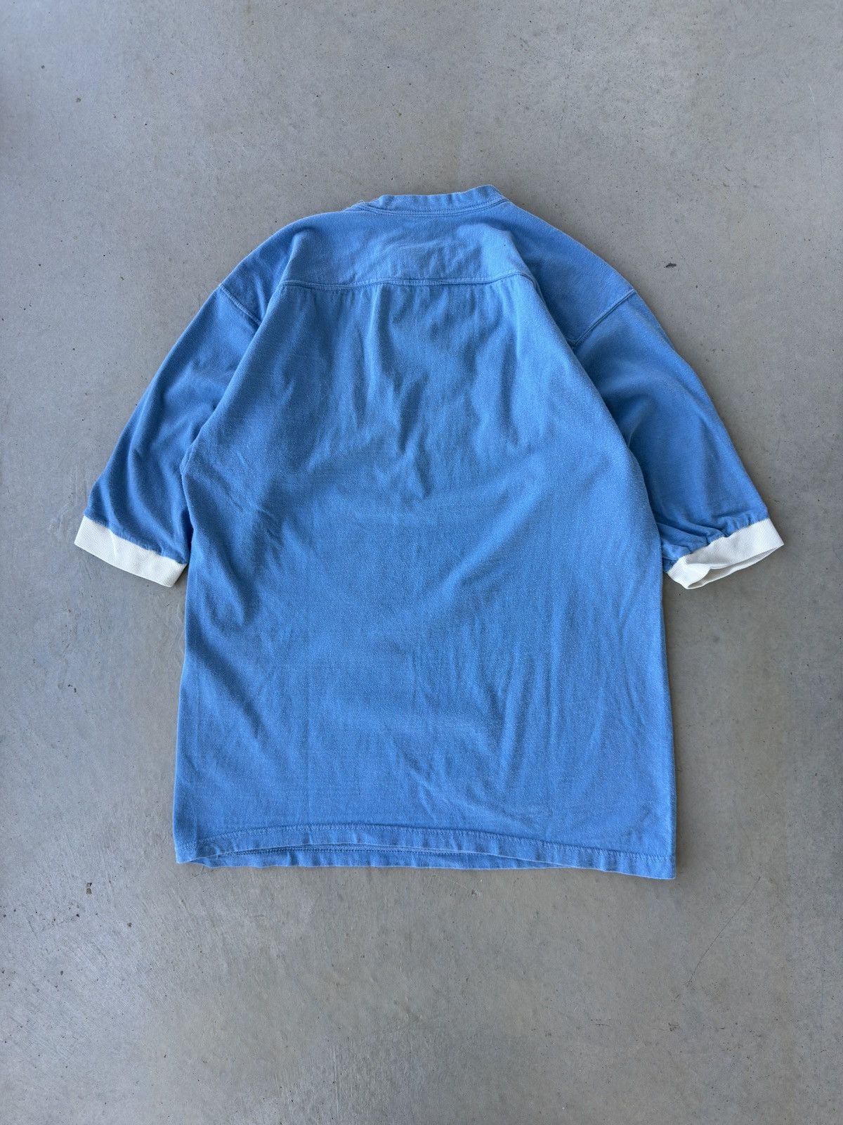 Vintage Vintage 70s Light Blue Cotton Fraternity Football Jersey Size US L / EU 52-54 / 3 - 3 Thumbnail