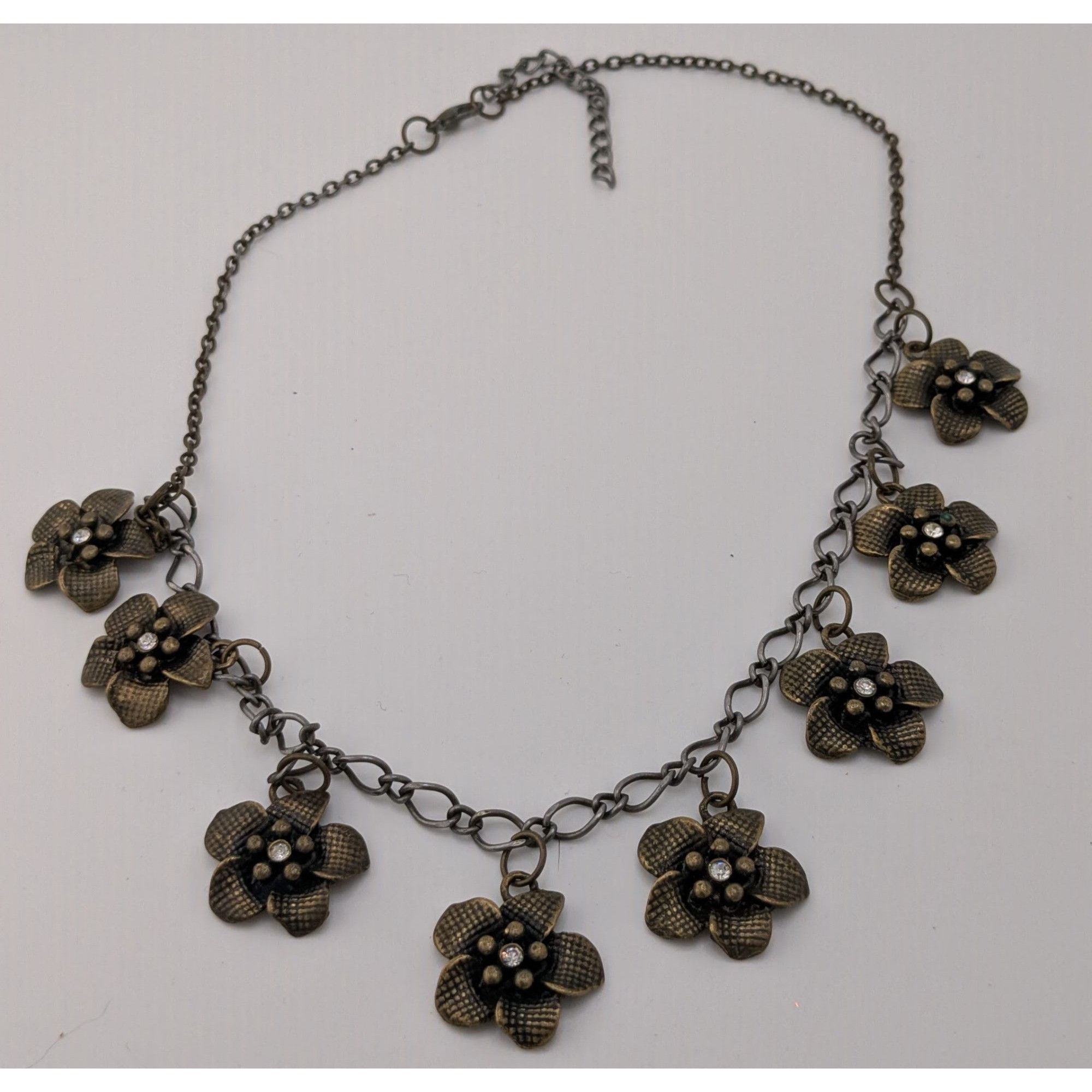 Other Boho Glam Flower Charm Necklace With Antique Gold Finish Size ONE SIZE - 6 Thumbnail