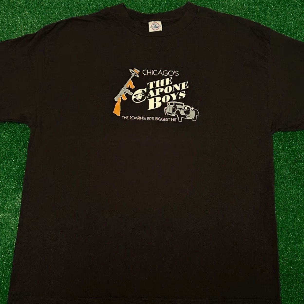 Vintage VINTAGE 90s Chicago The Capone Boys Ak Biggest Hit Gangster VTG Shirt XL Black Men Short Sleeve T-Shirt 1990s Hip Hop Mens Size US XL / EU 56 / 4 - 2 Thumbnail